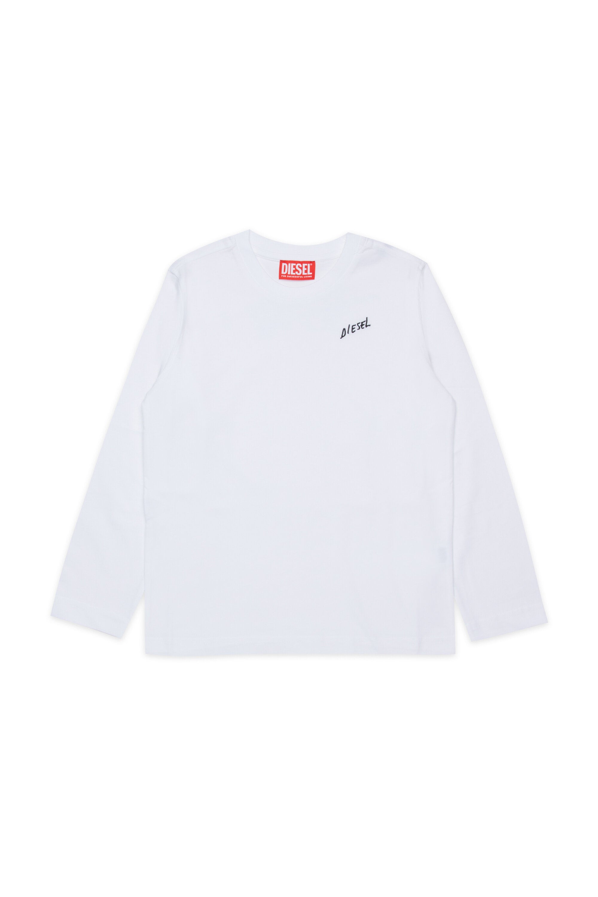 Long-sleeved jersey T-shirt branded with Diesel logo