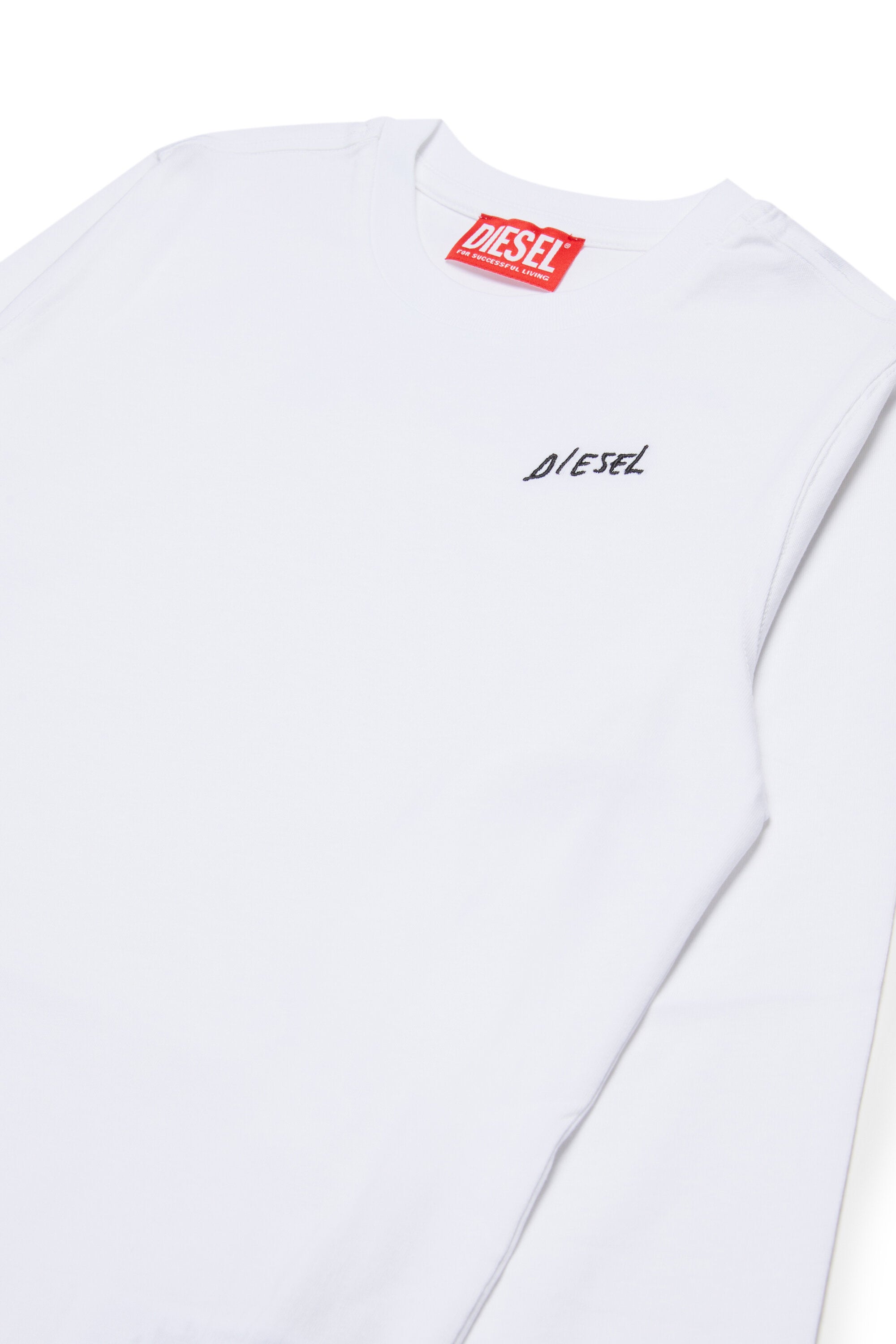Long-sleeved jersey T-shirt branded with Diesel logo