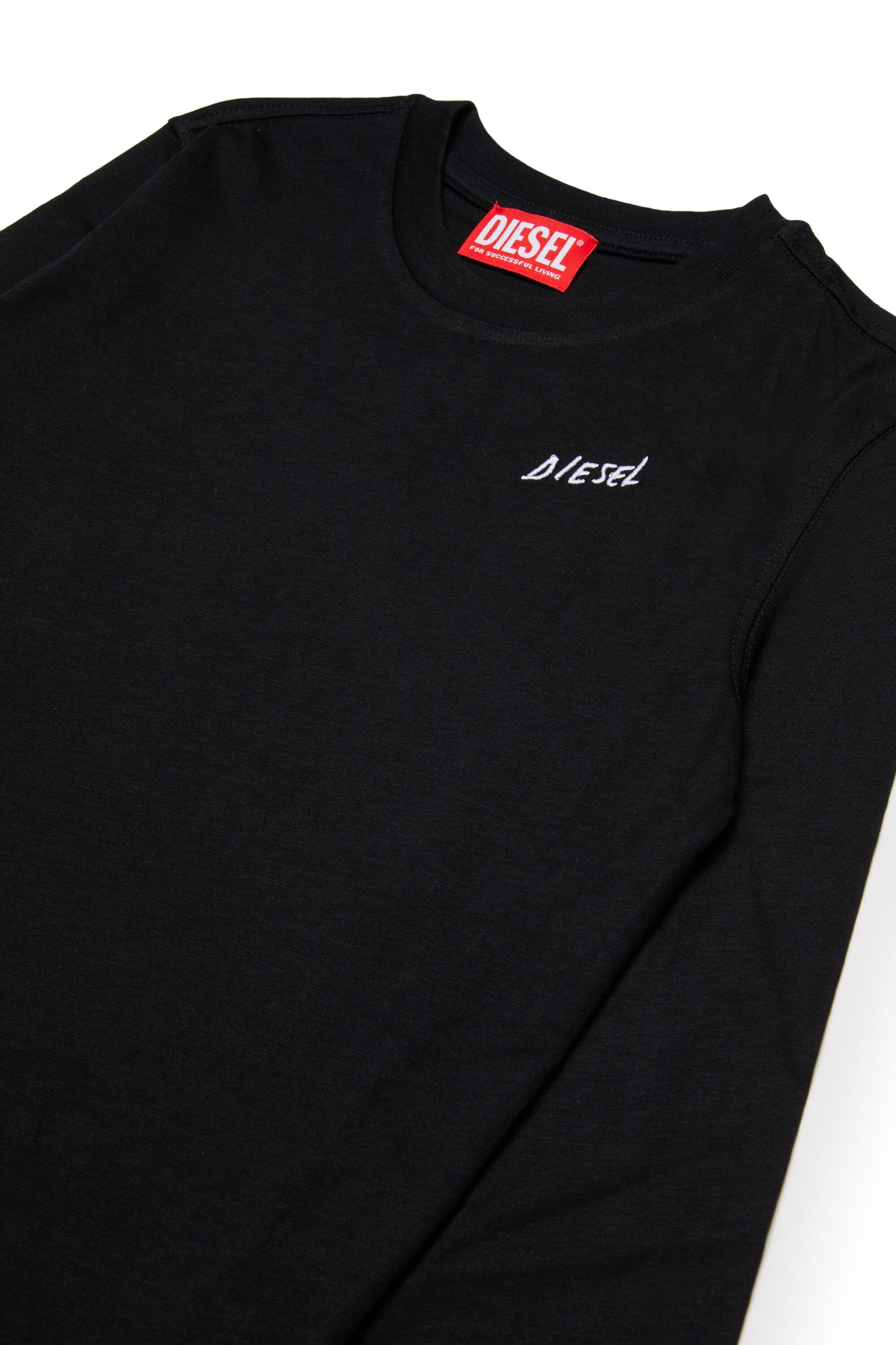 Long-sleeved jersey T-shirt branded with Diesel logo