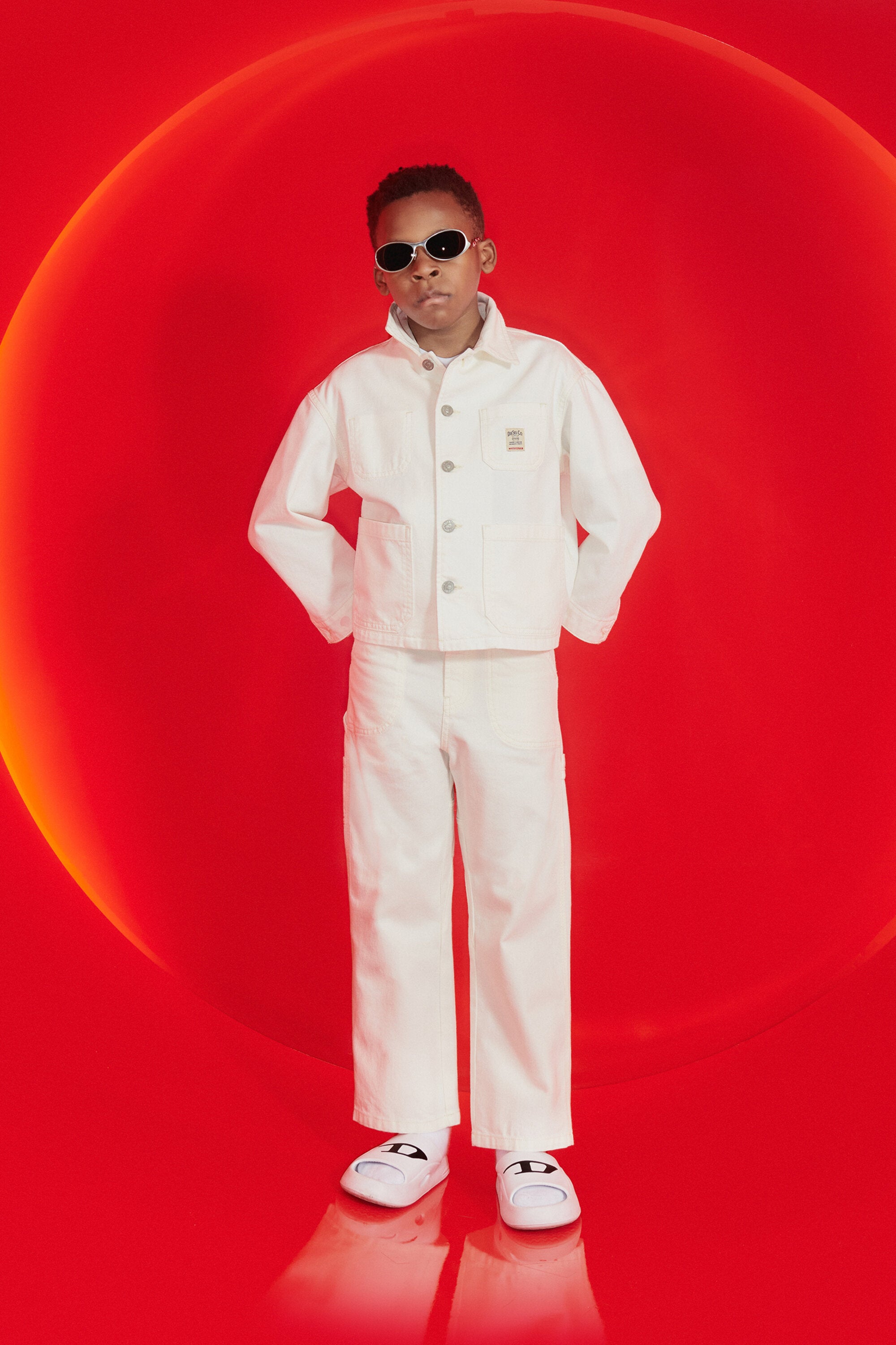 Denim jacket with logo