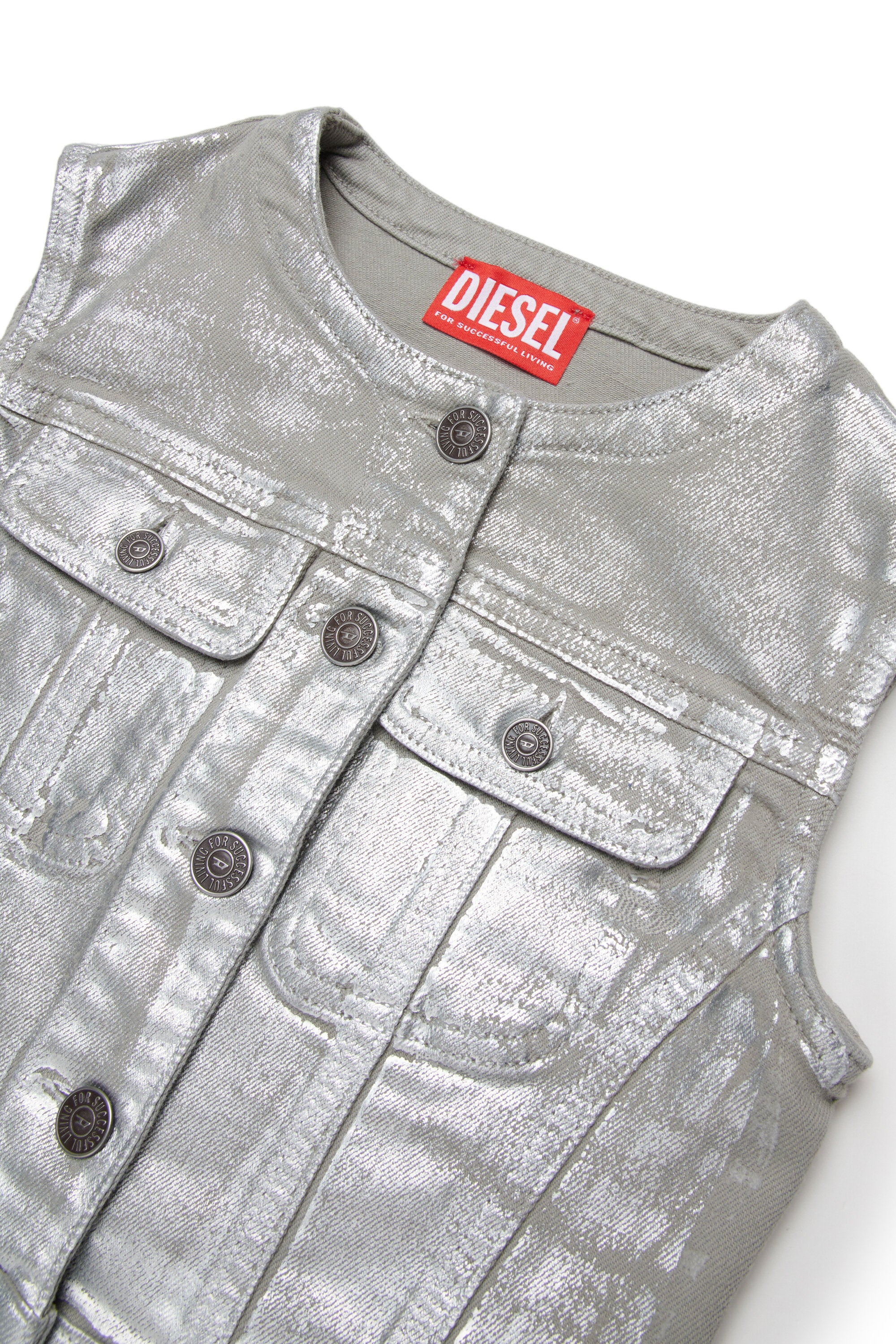 Sleeveless jacket with logo