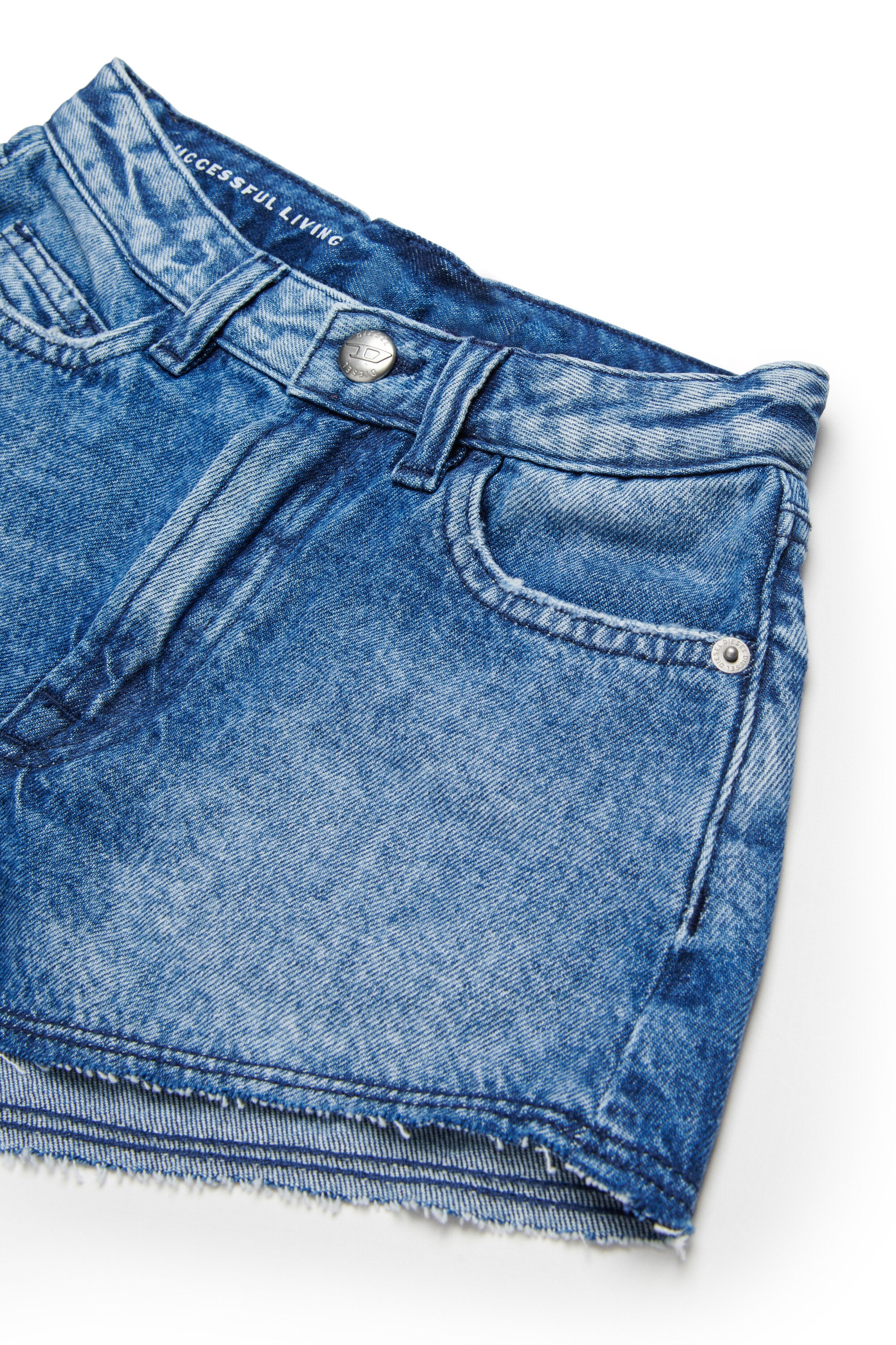 Light blue denim shorts