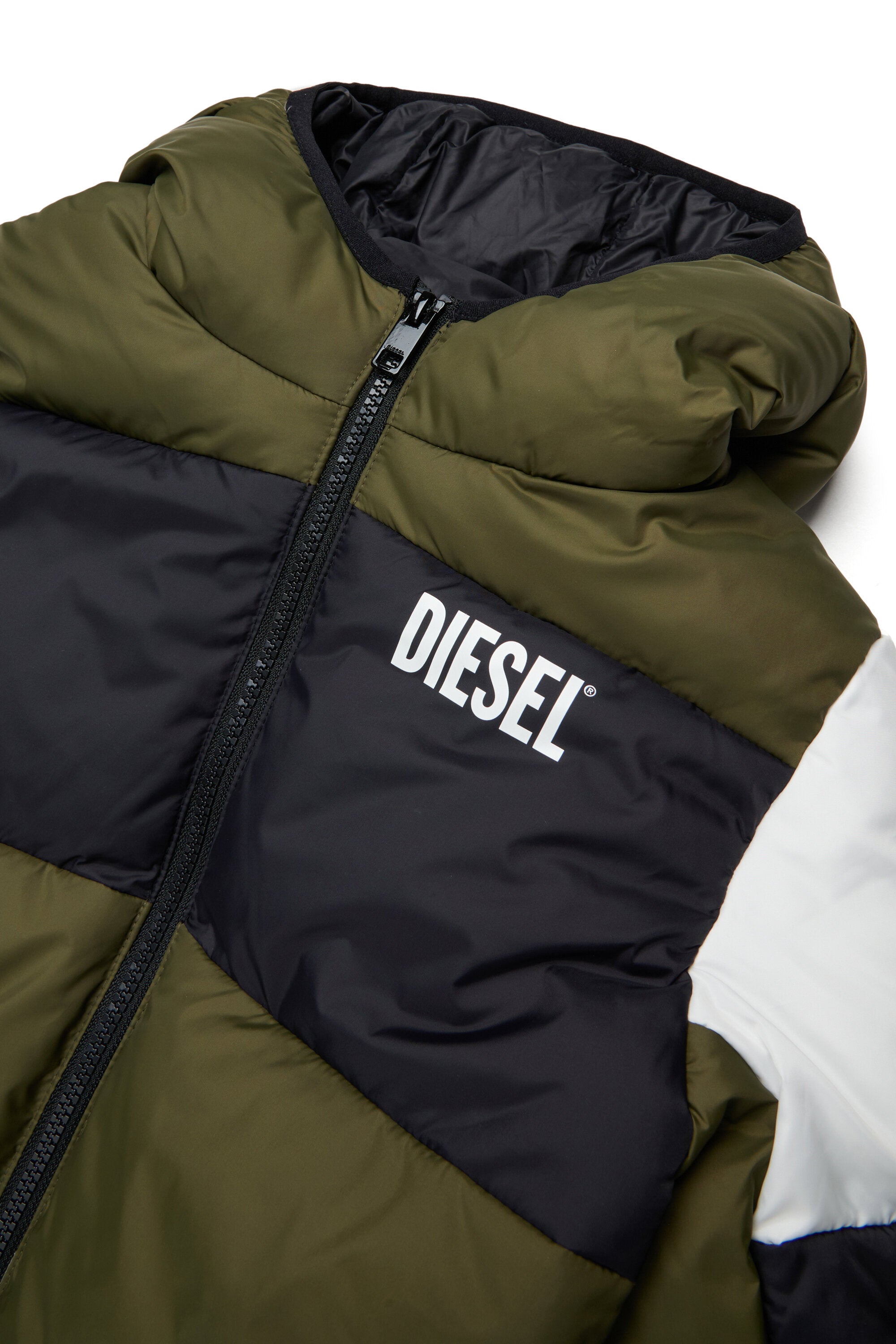 Colorblock padded jacket with logo
