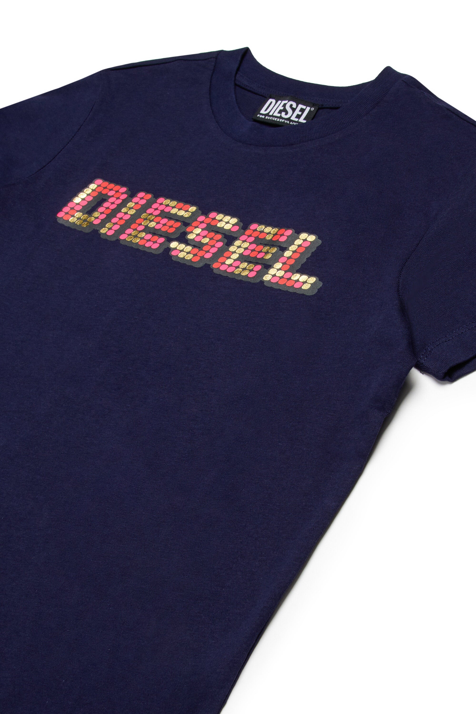 T-shirt with multicolored logo