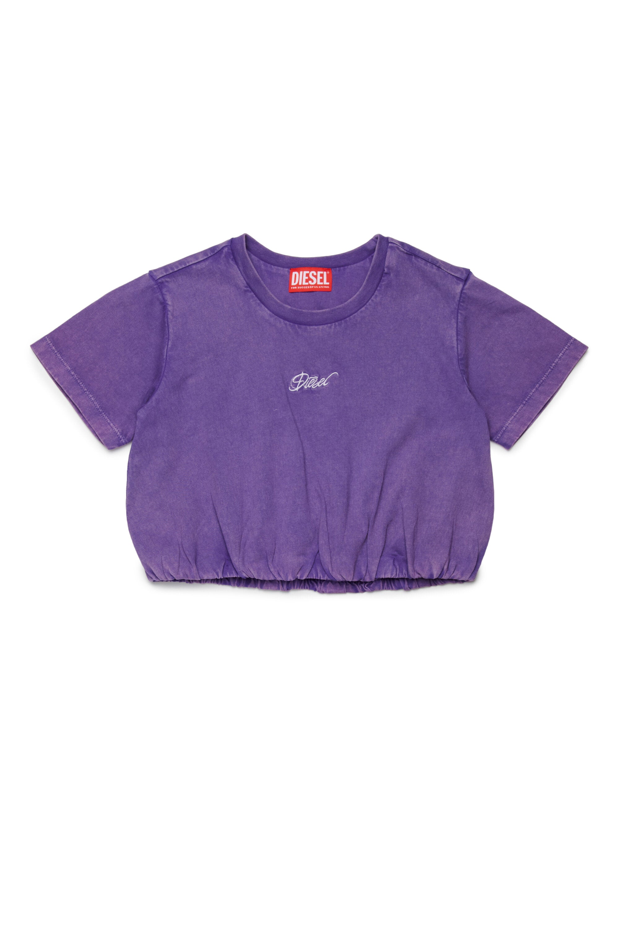 Cropped T-shirt with embroidered logo