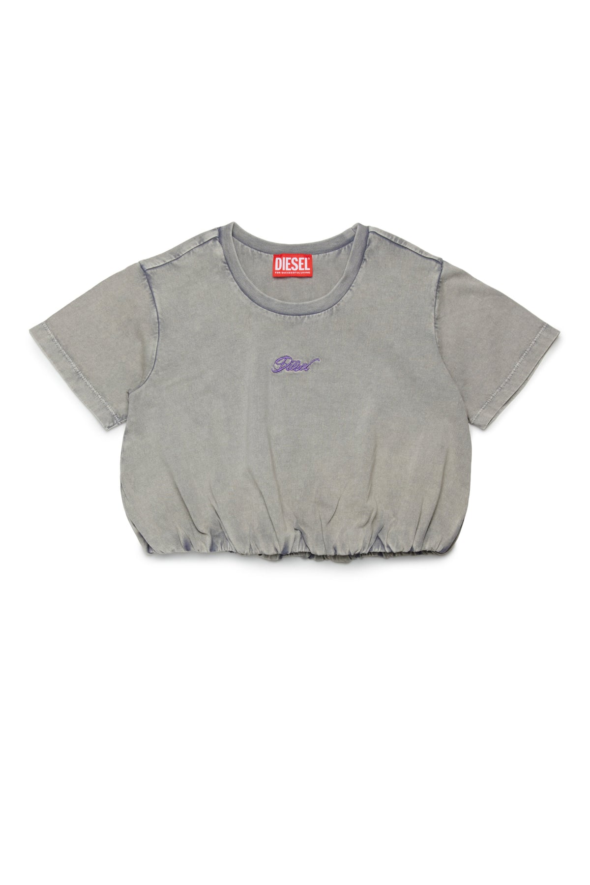 Cropped T-shirt with embroidered logo