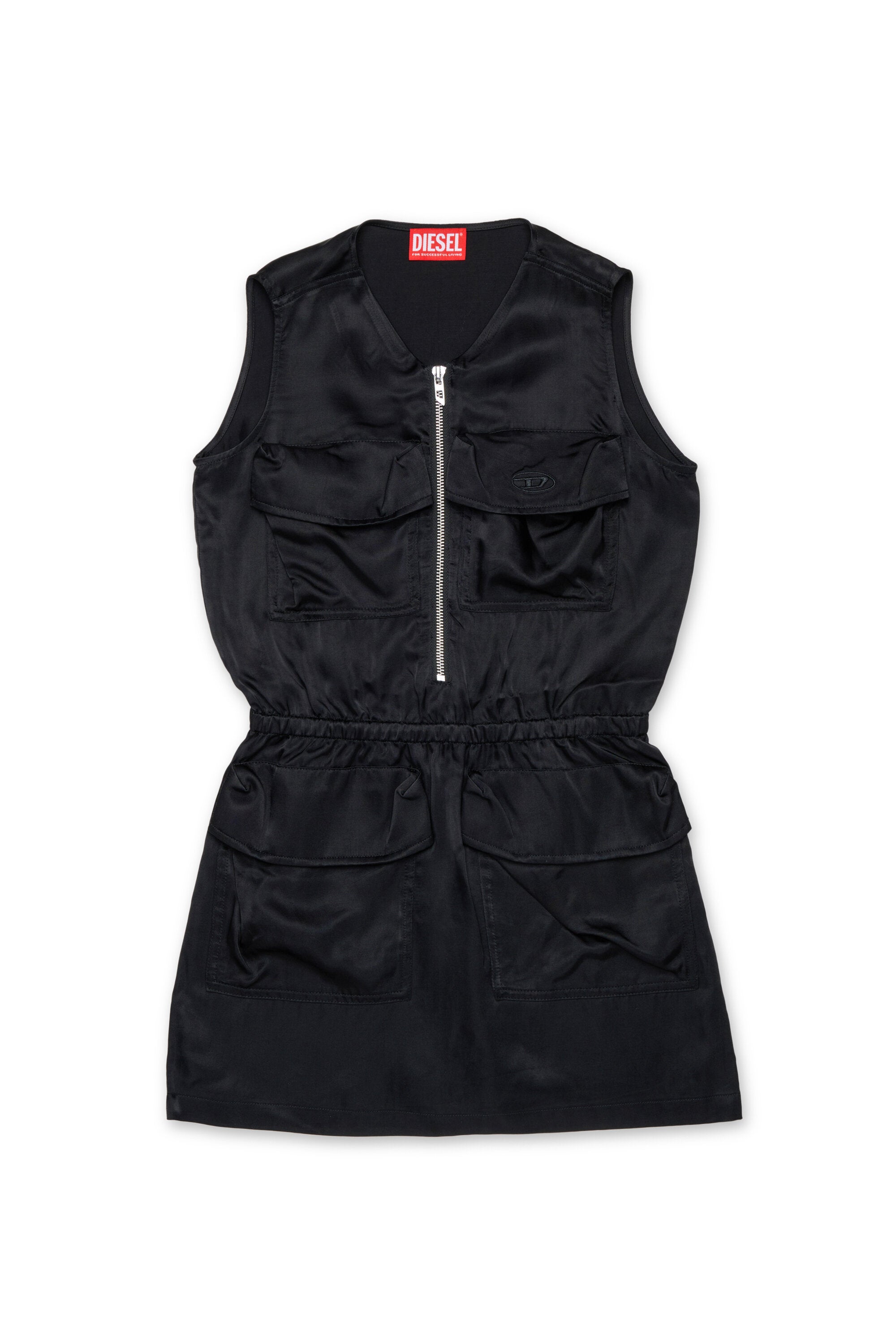 Sleeveless dress with logo