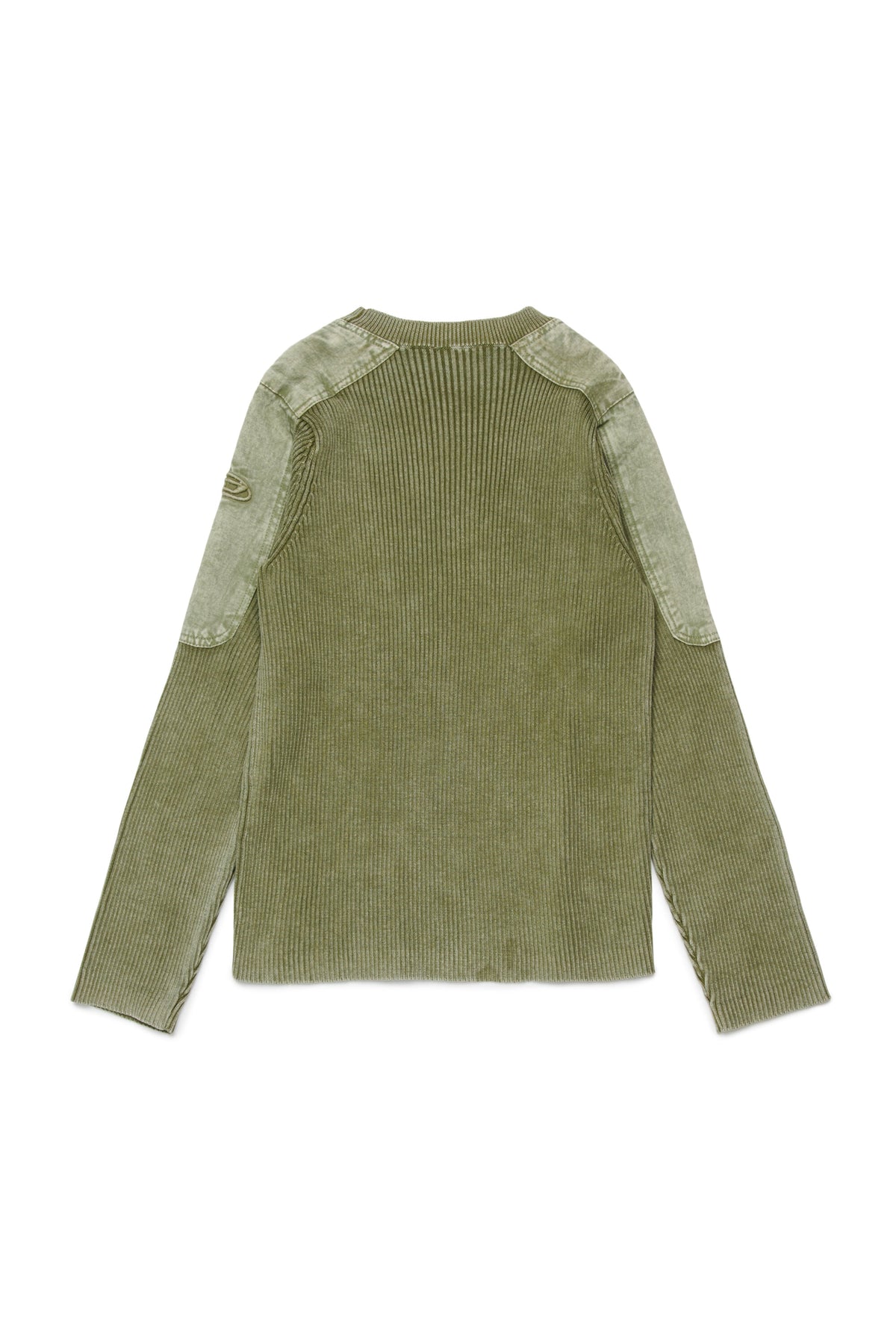 Ribbed crewneck pullover with logo
