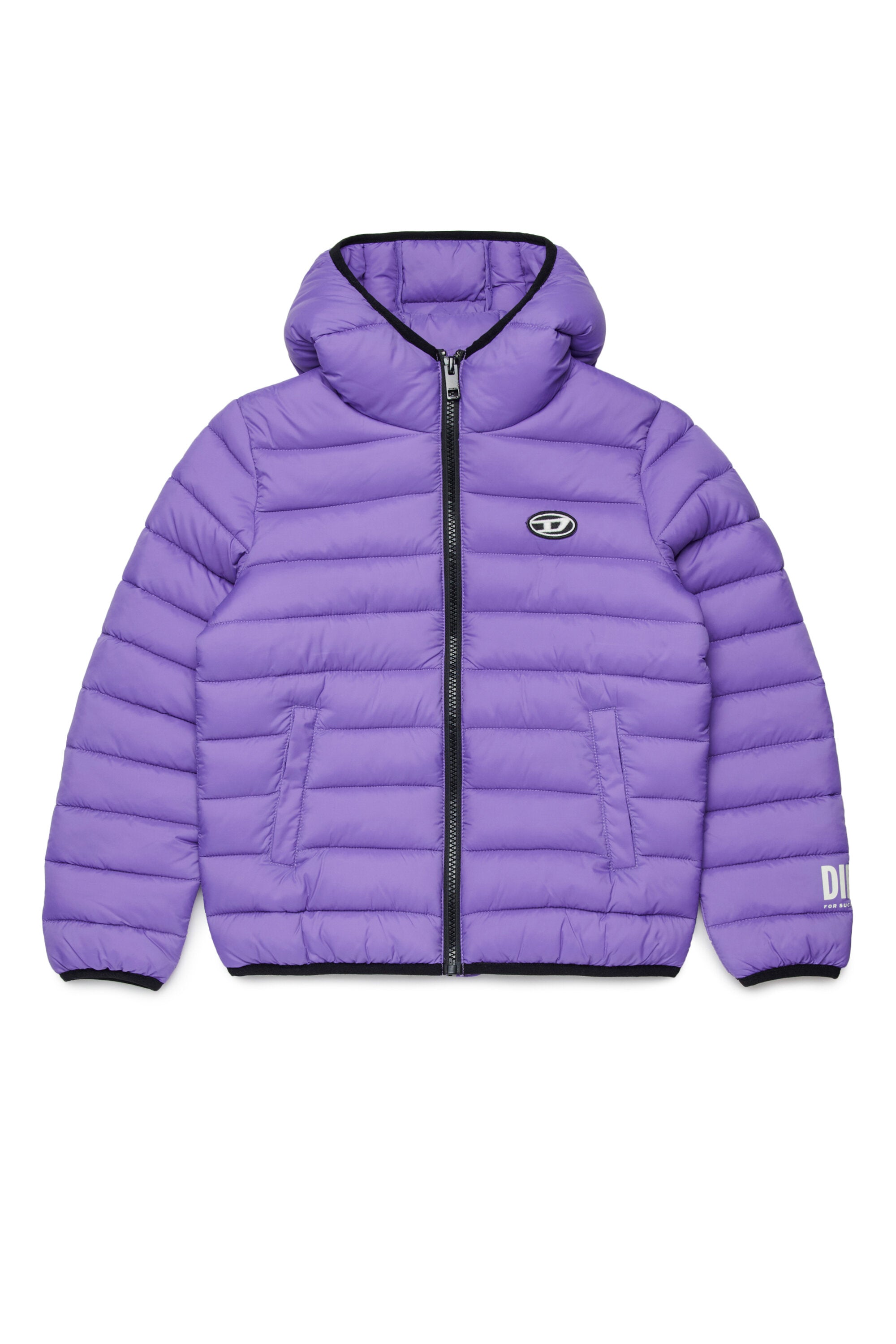 Padded jacket with printed logo