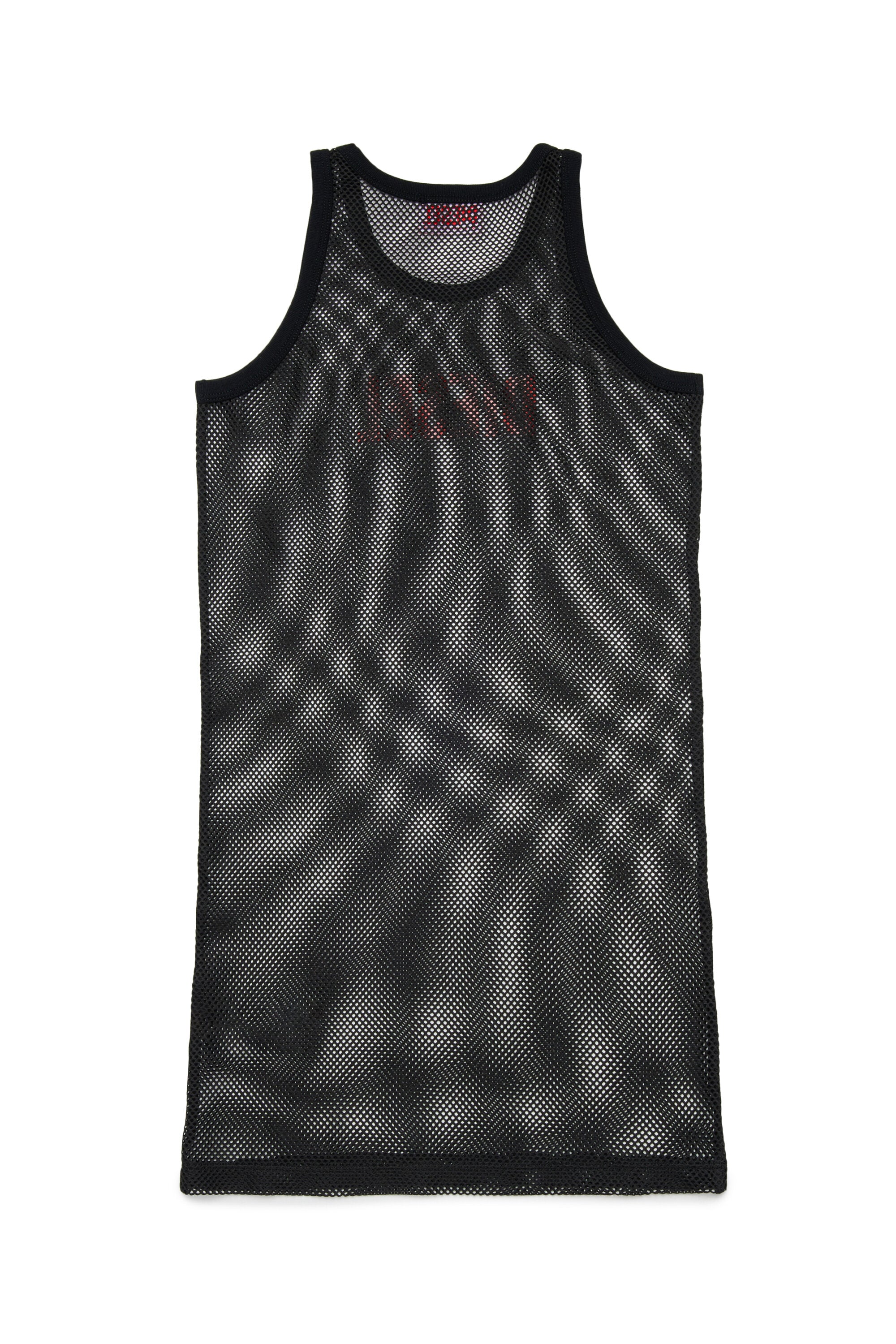 Mesh cover-up dress with printed logo