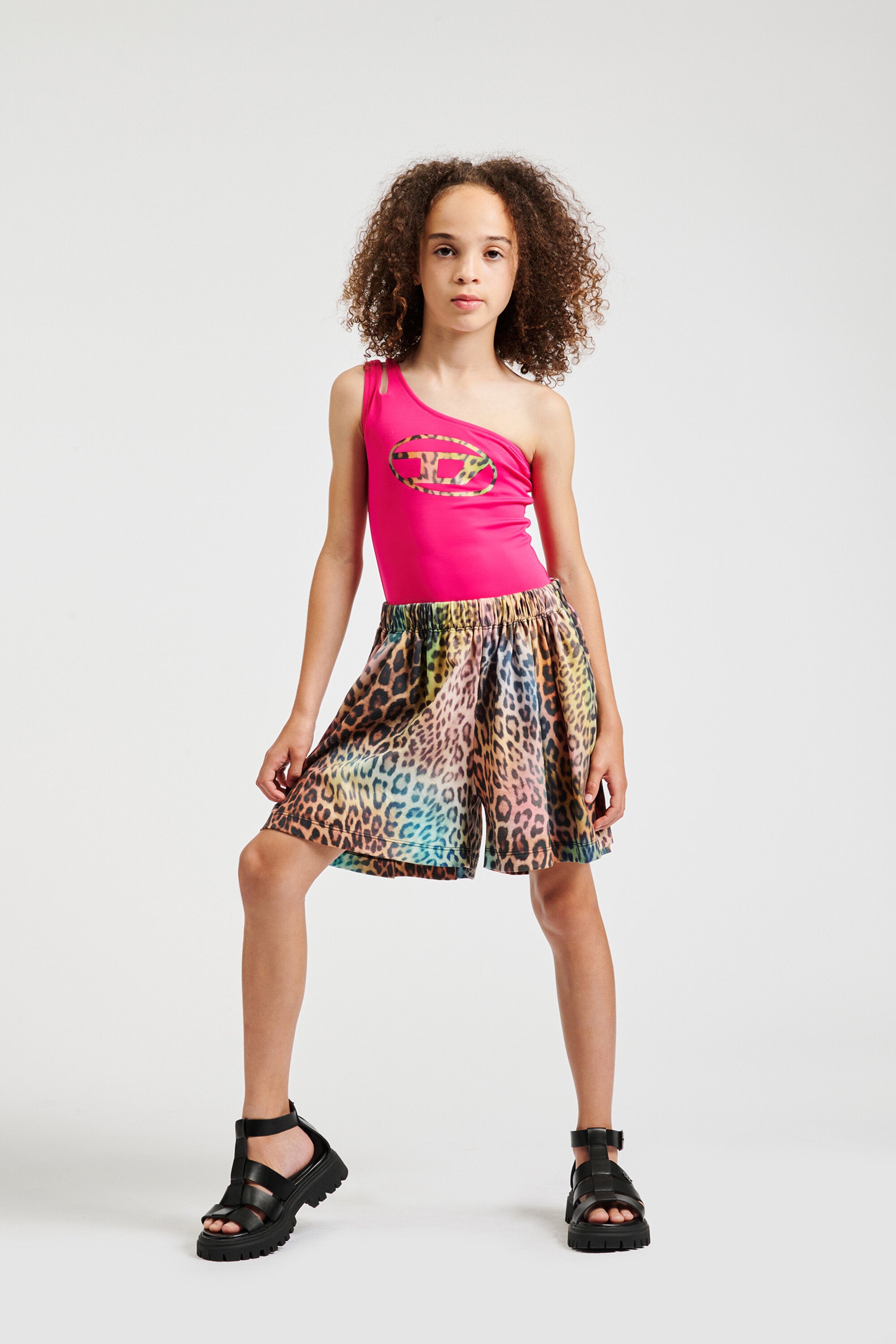 Fleece shorts with logo