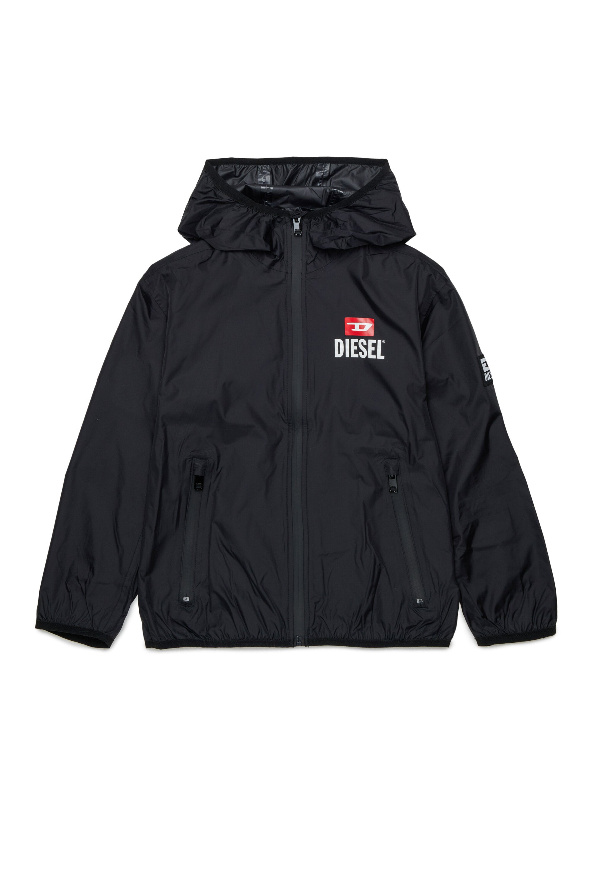 Windbreaker with printed logo