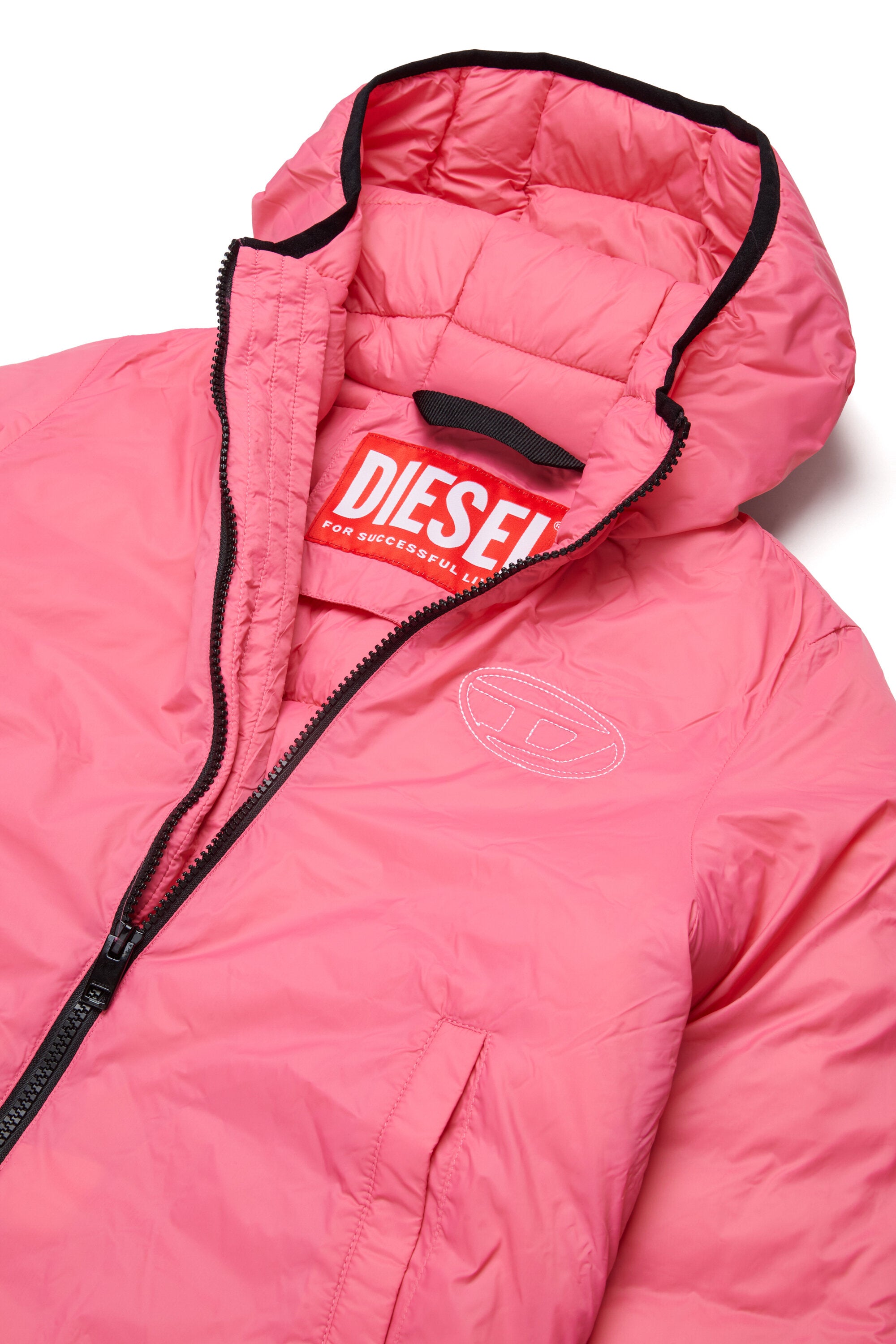 Padded jacket with printed logo