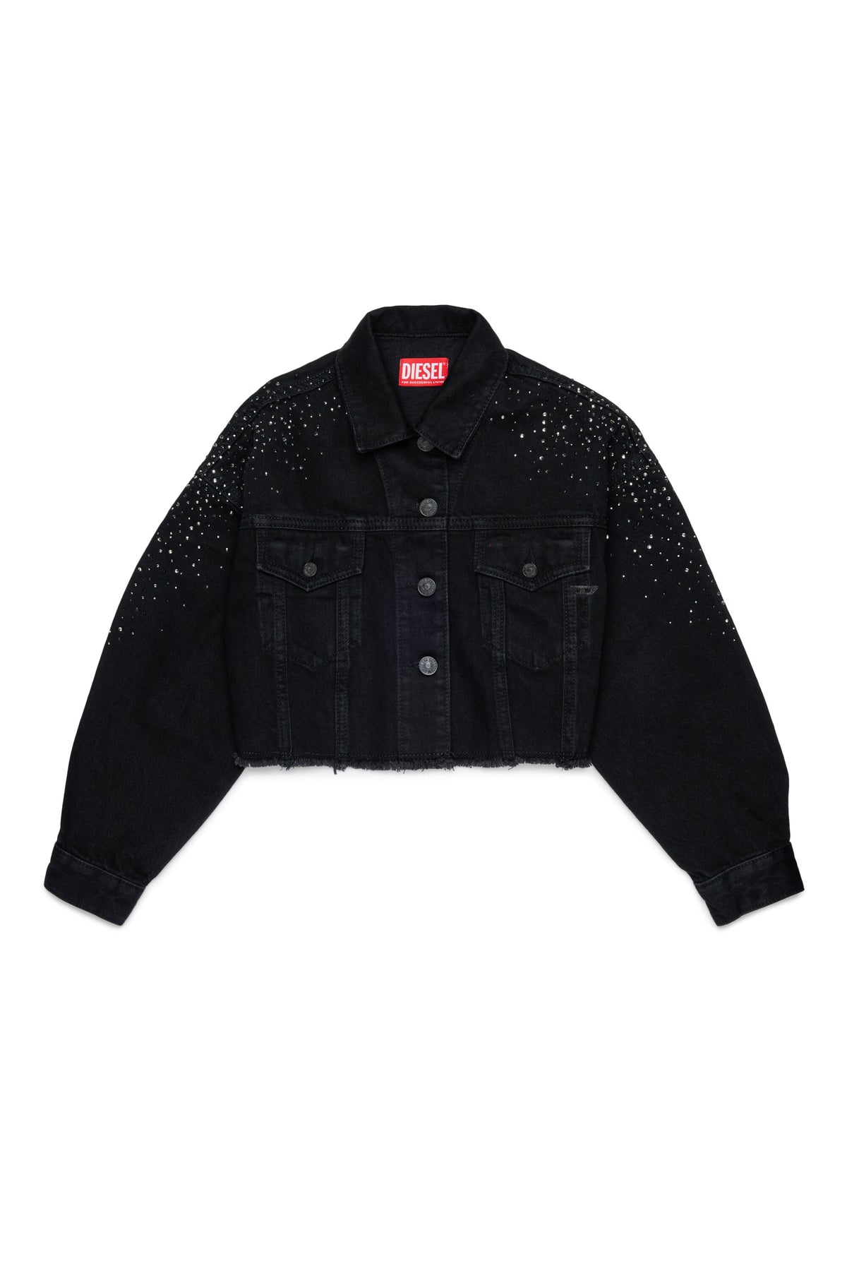 Denim jacket with appliqués