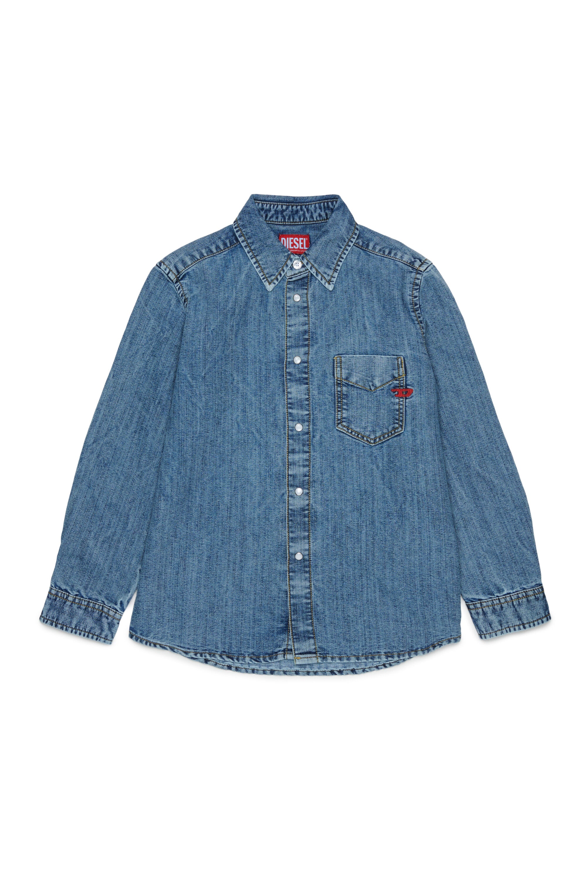 Denim shirt with logo