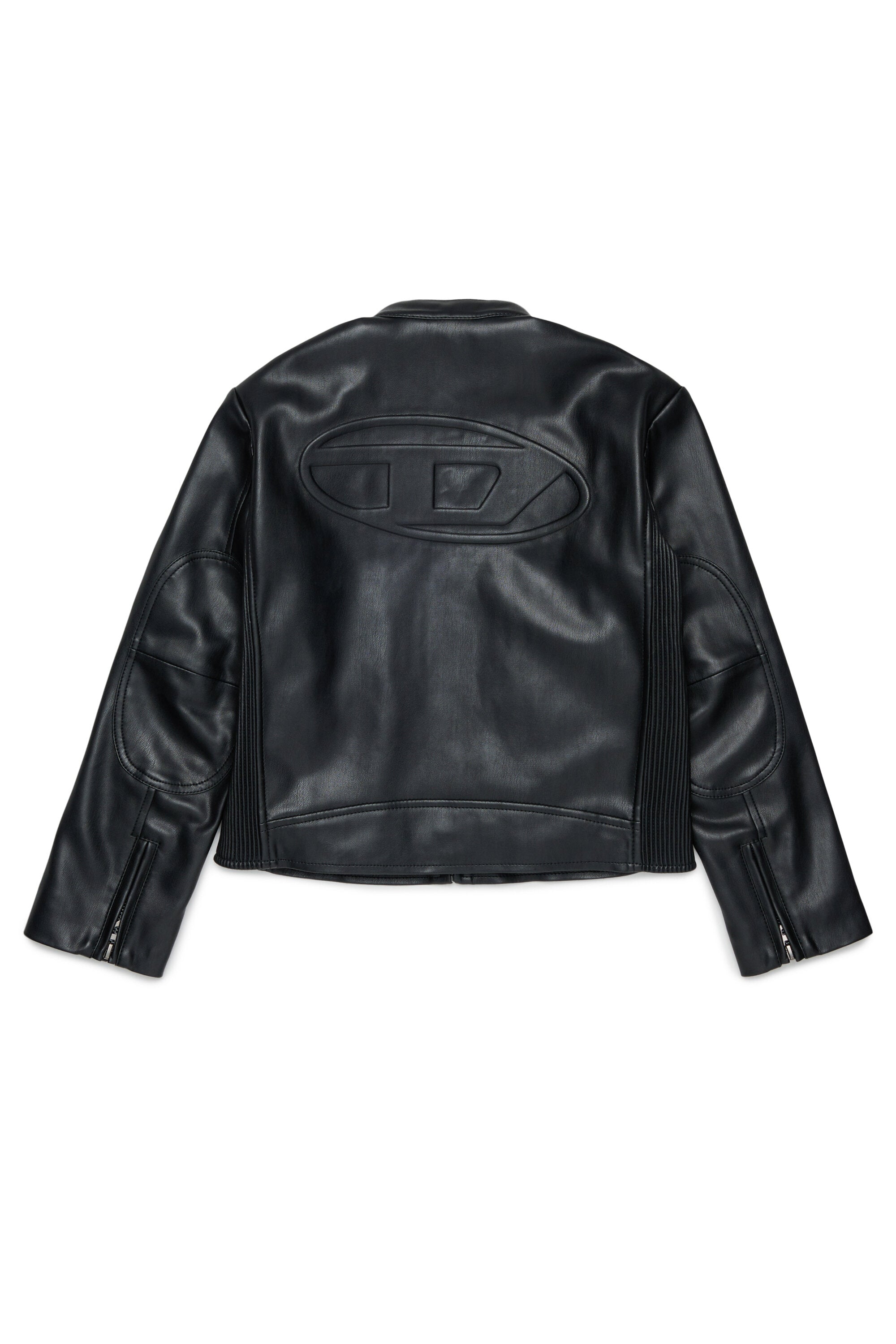 Biker jacket with printed logo