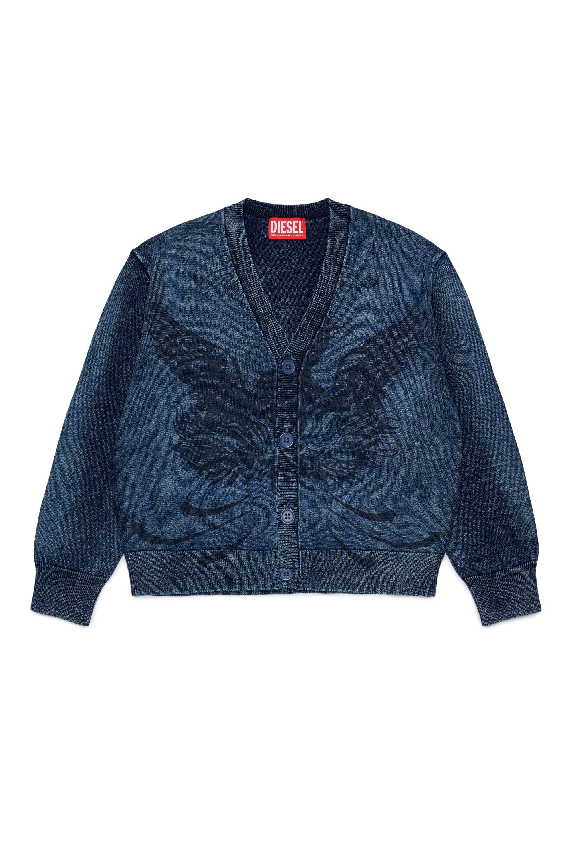 Jacquard cardigan with logo