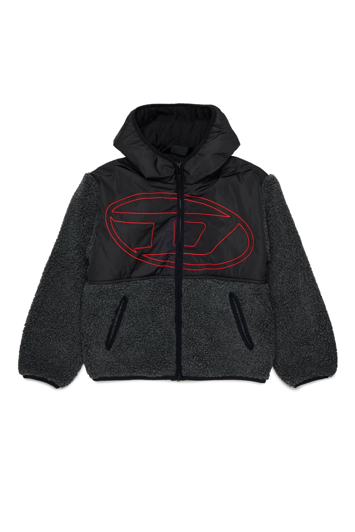 Teddy jacket with printed logo