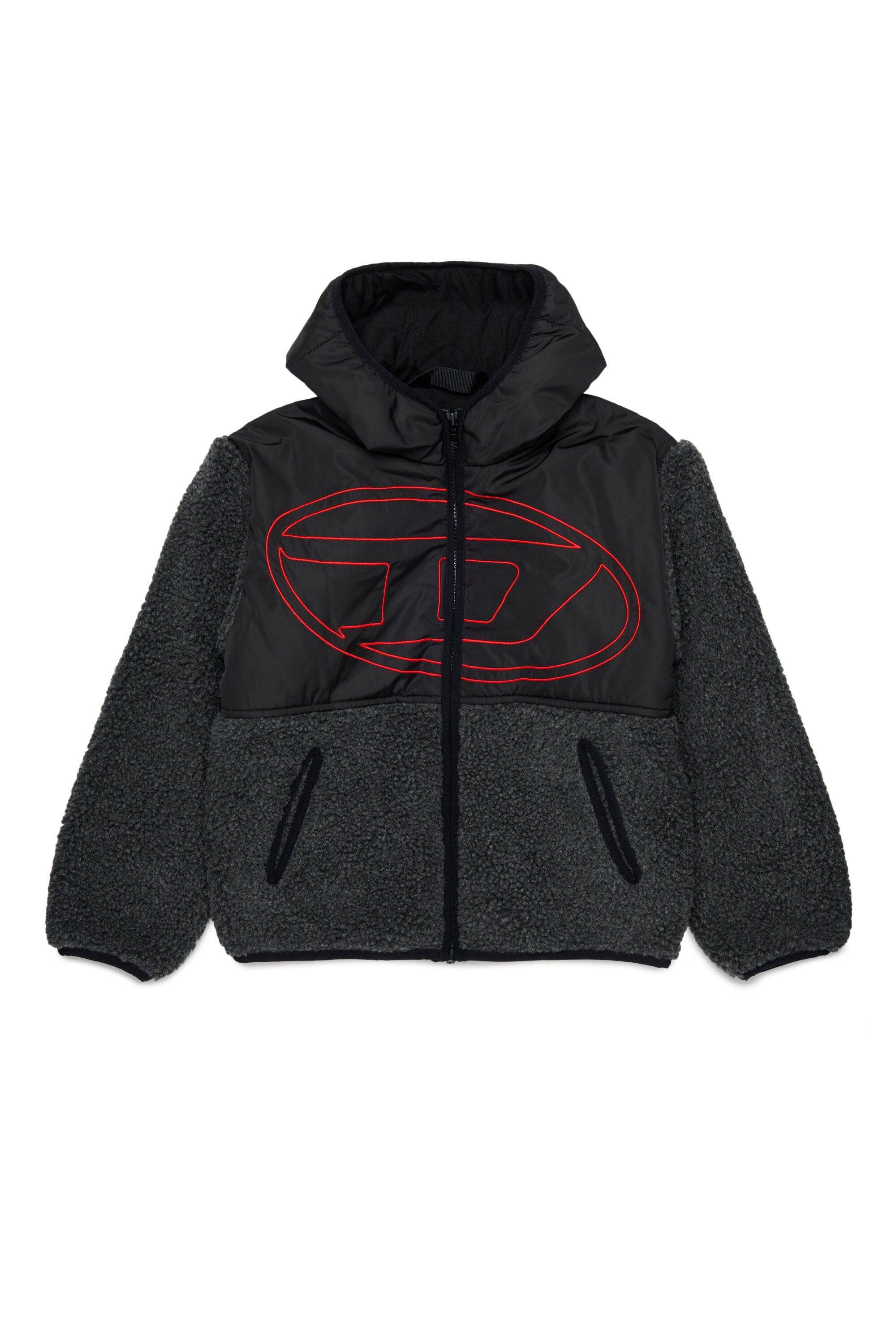 Teddy jacket with printed logo