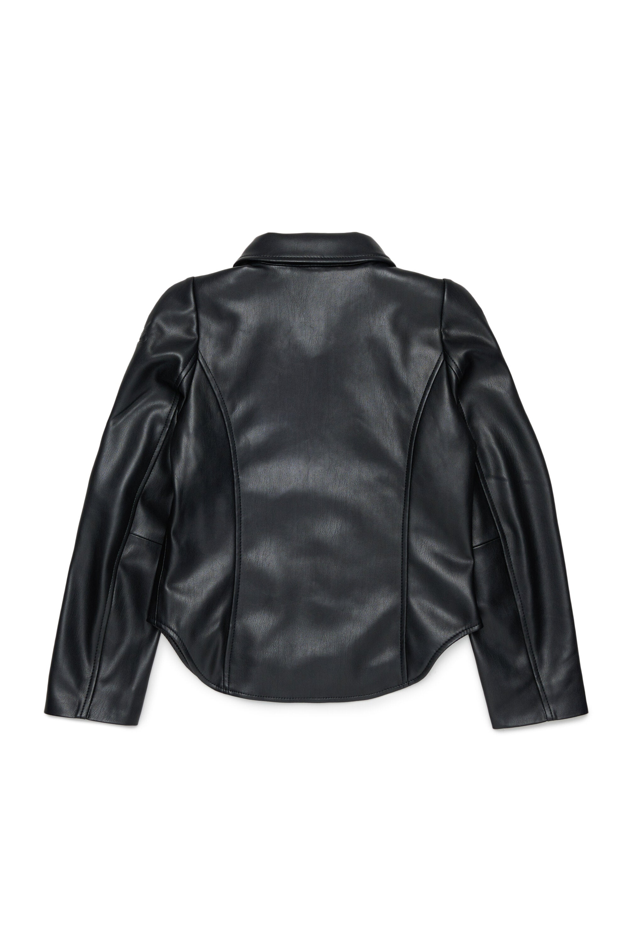 Biker jacket in coated fabric