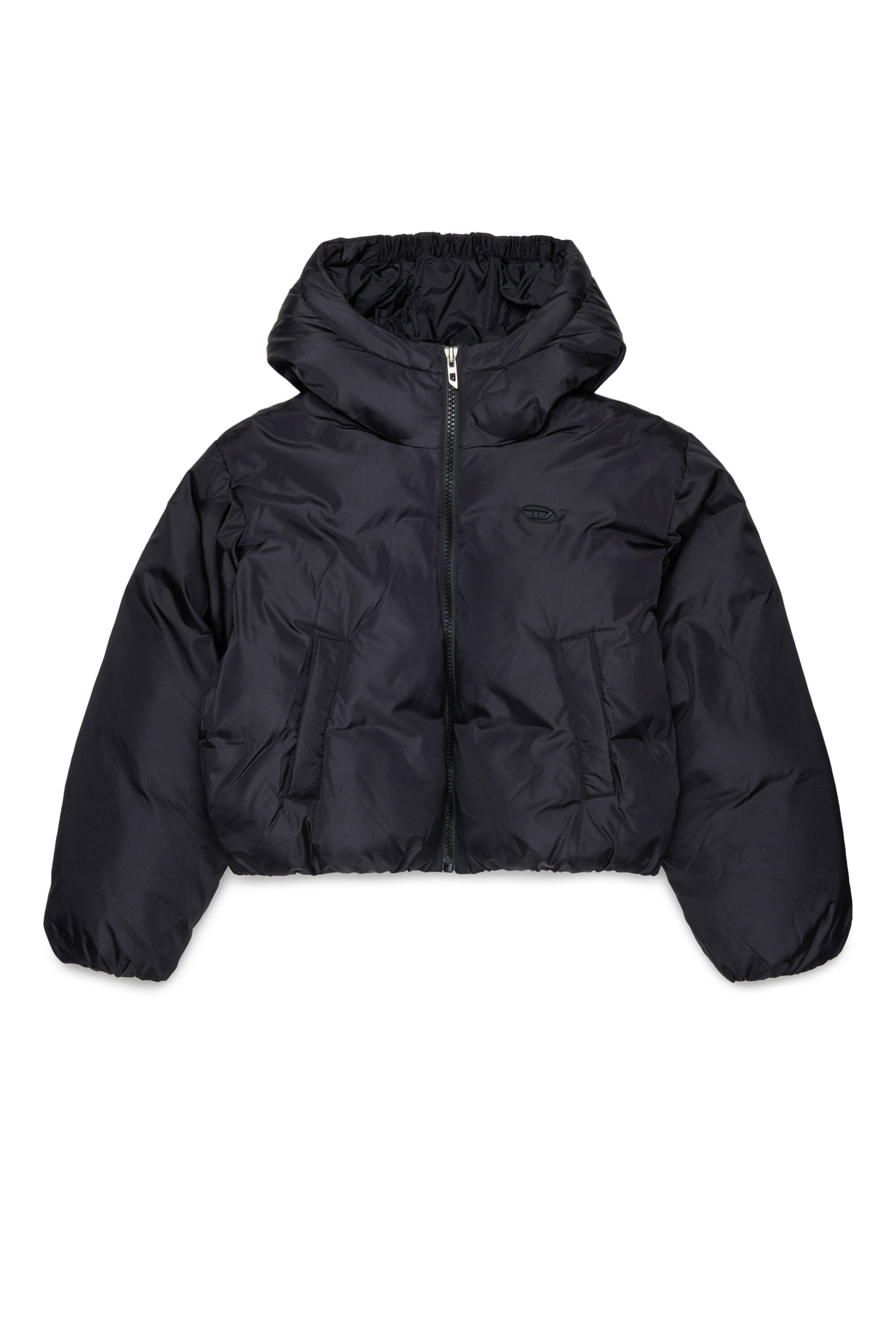 Padded jacket with printed logo
