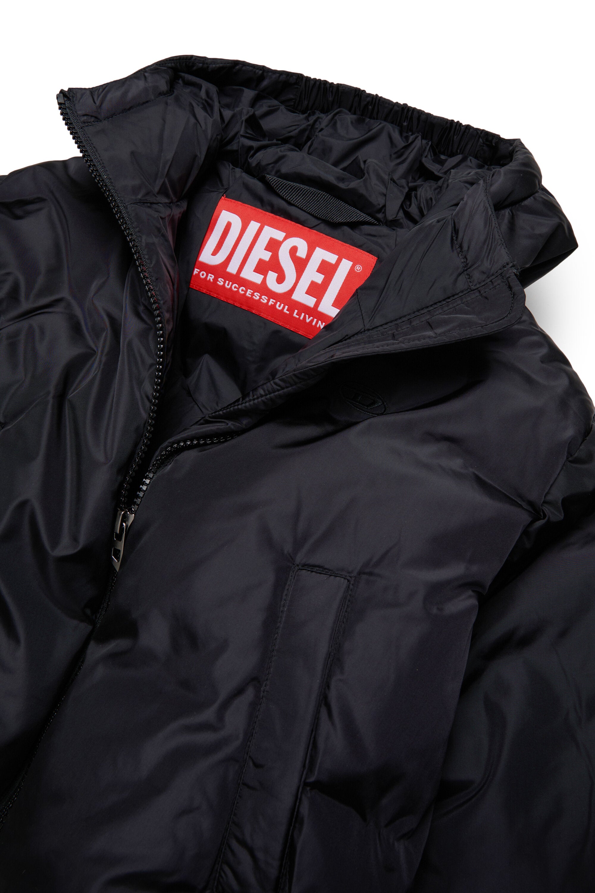 Padded jacket with printed logo
