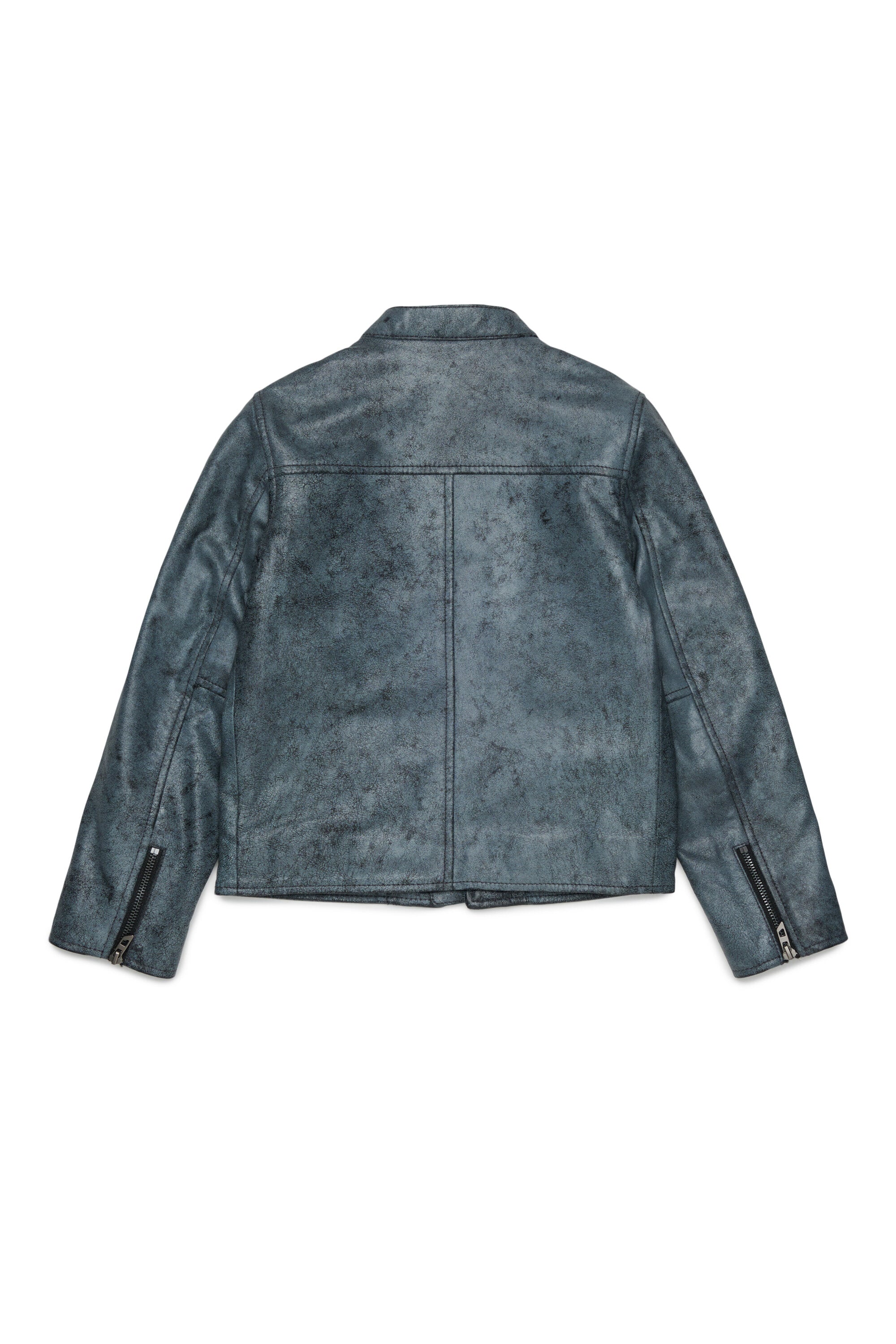 Biker jacket with printed logo