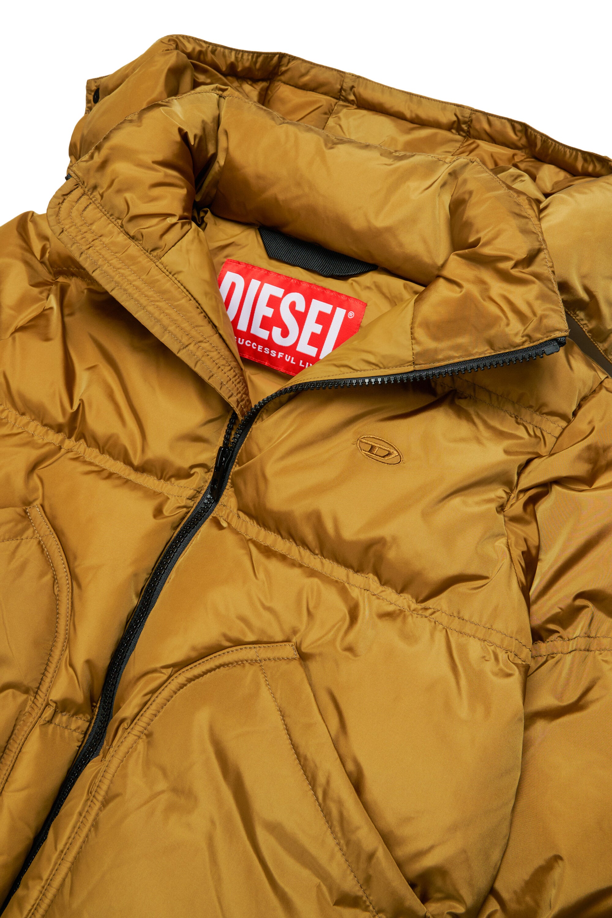 Padded jacket with printed logo