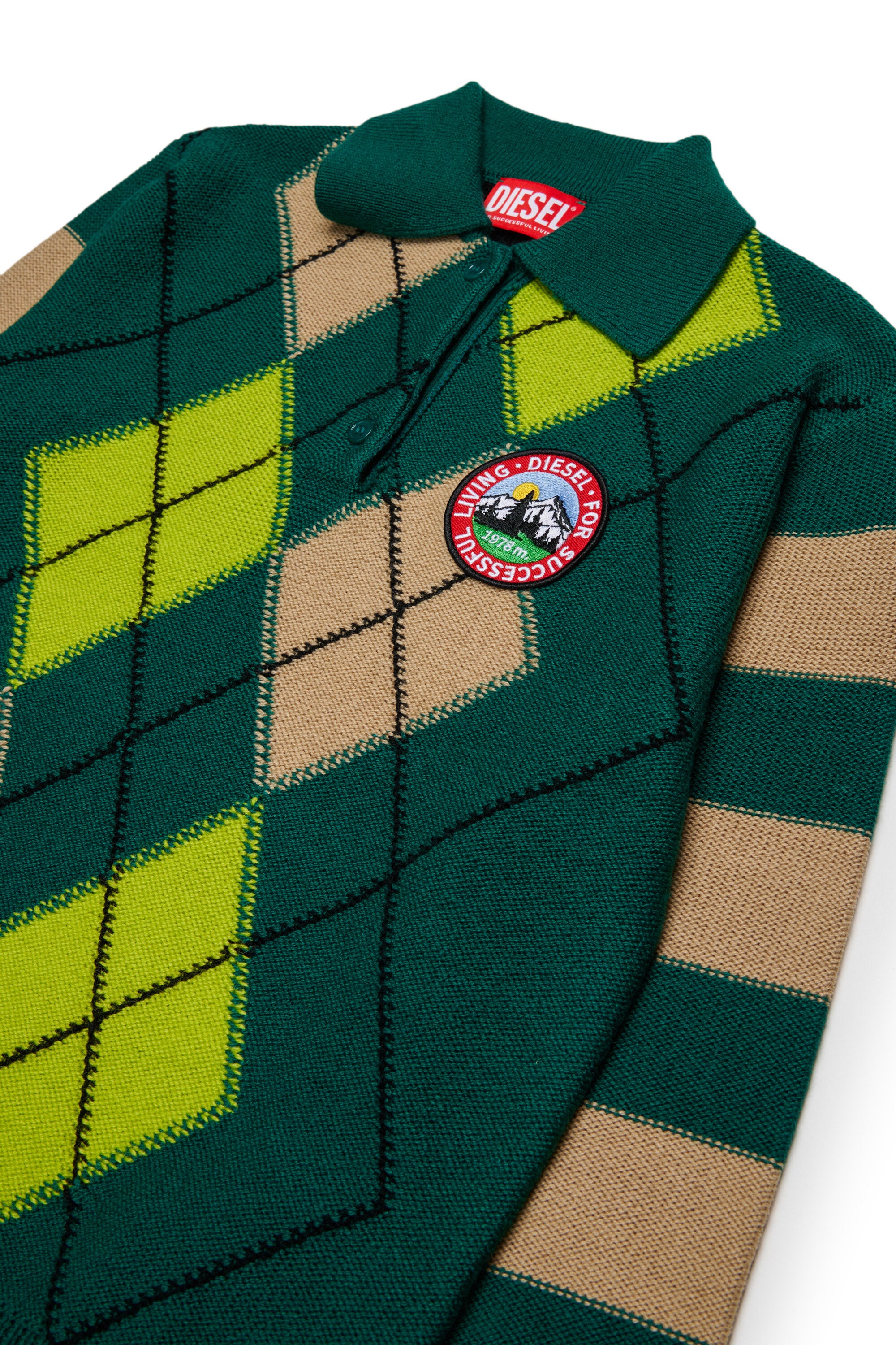 Wool blend polo shirt with logo