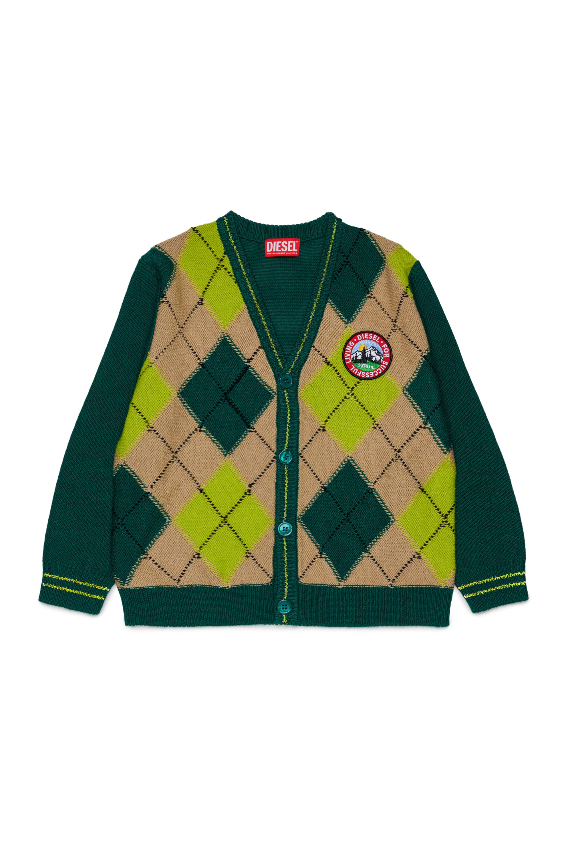 Wool blend cardigan with logo