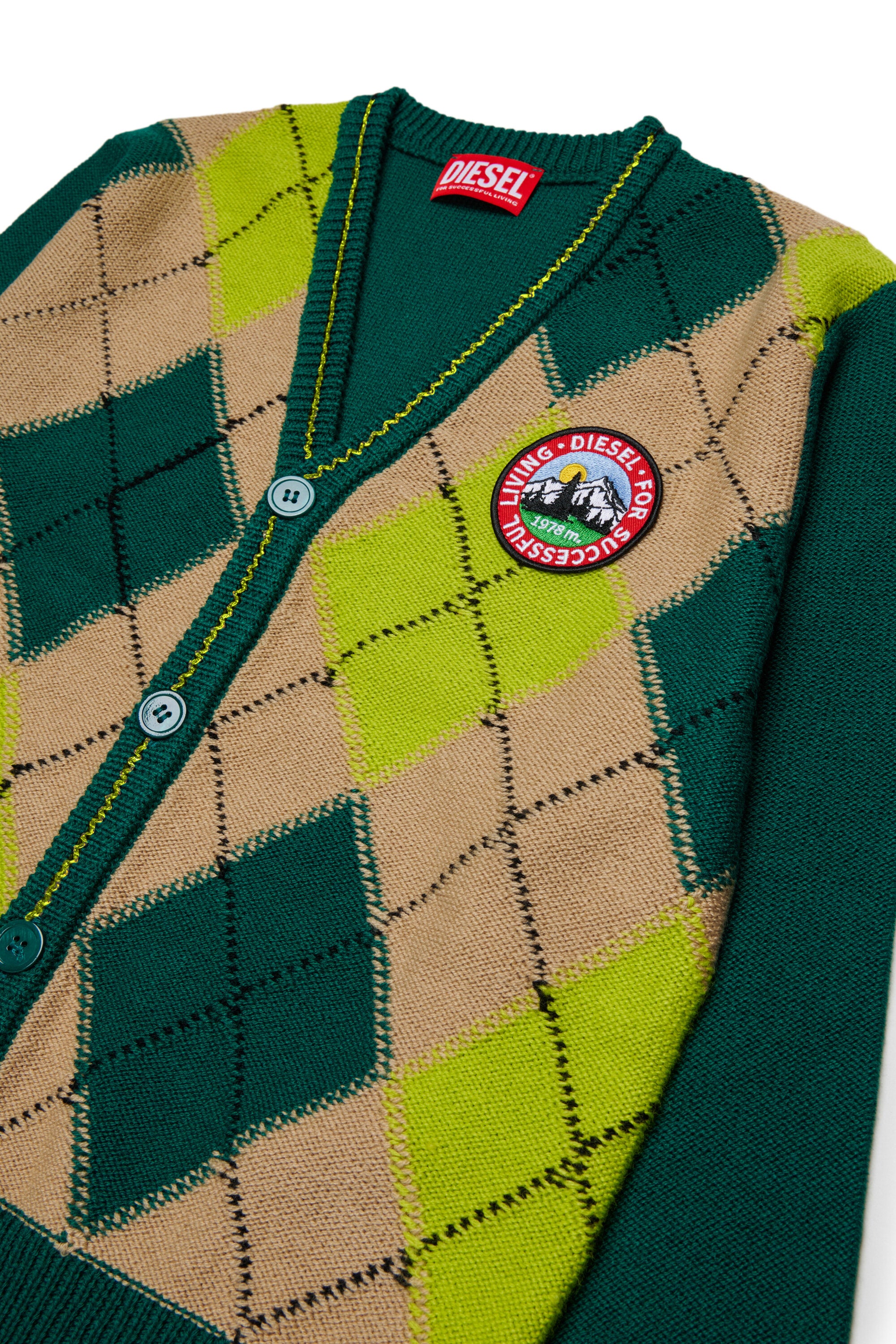 Wool blend cardigan with logo