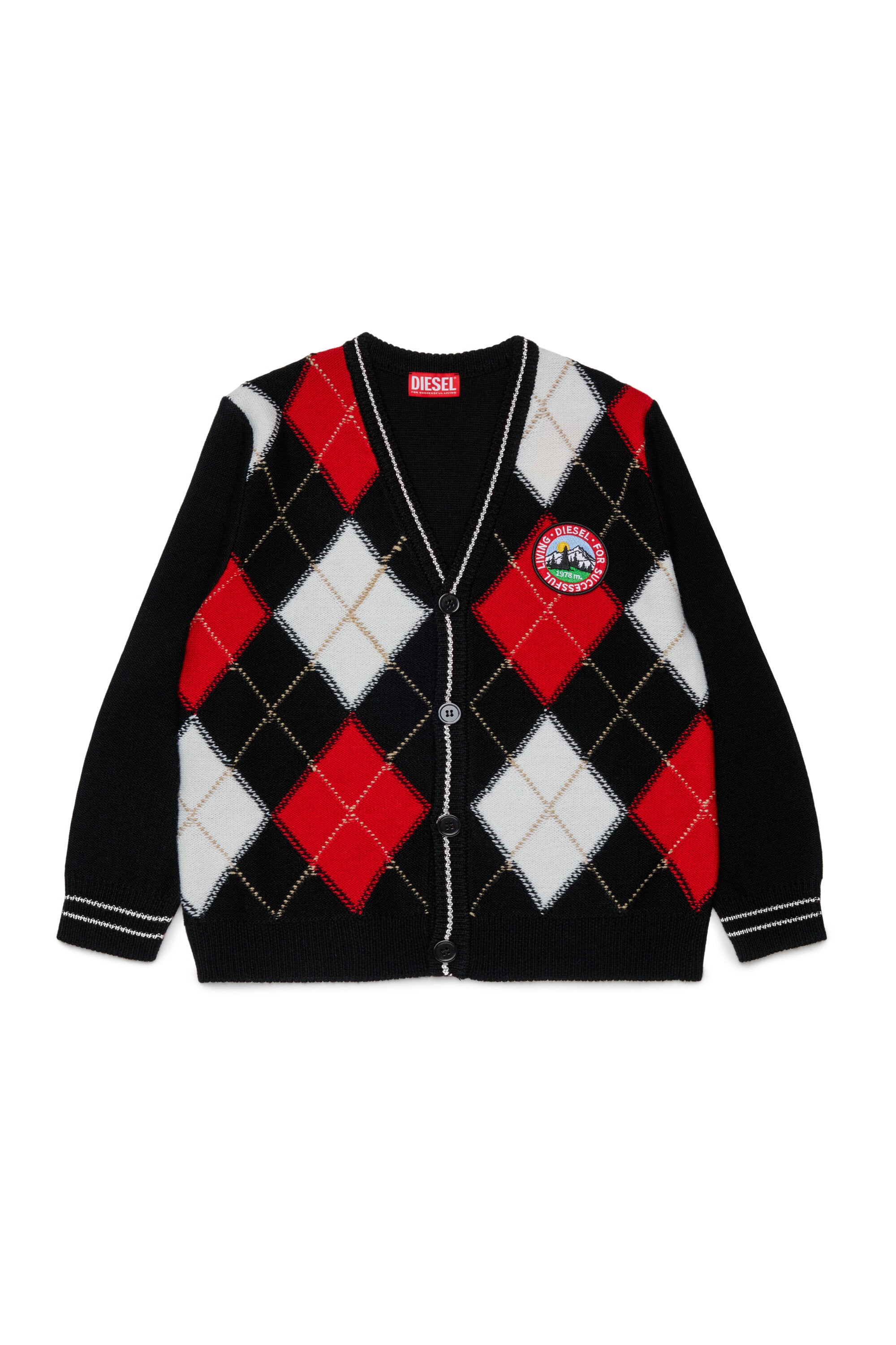 Wool blend cardigan with logo