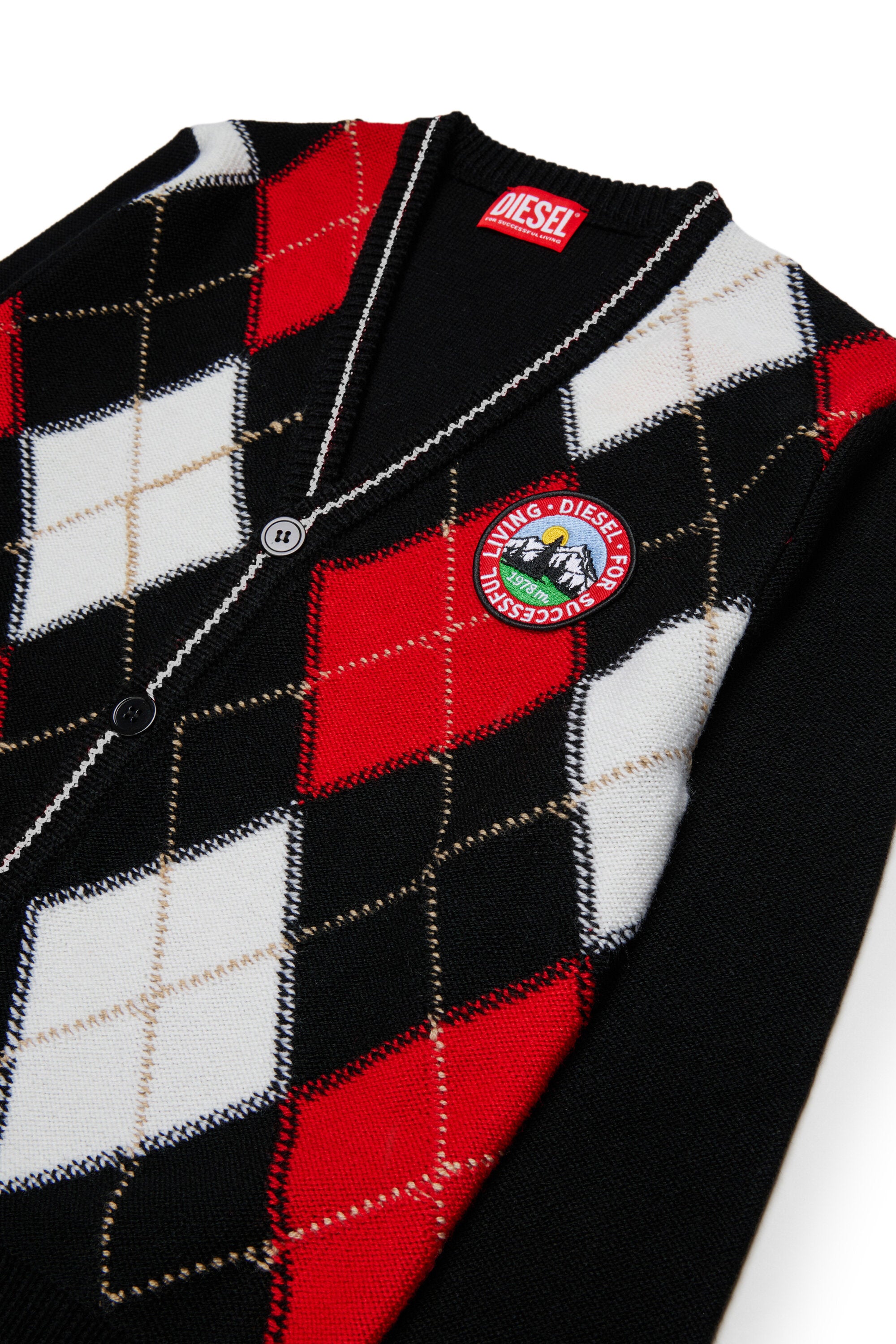 Wool blend cardigan with logo