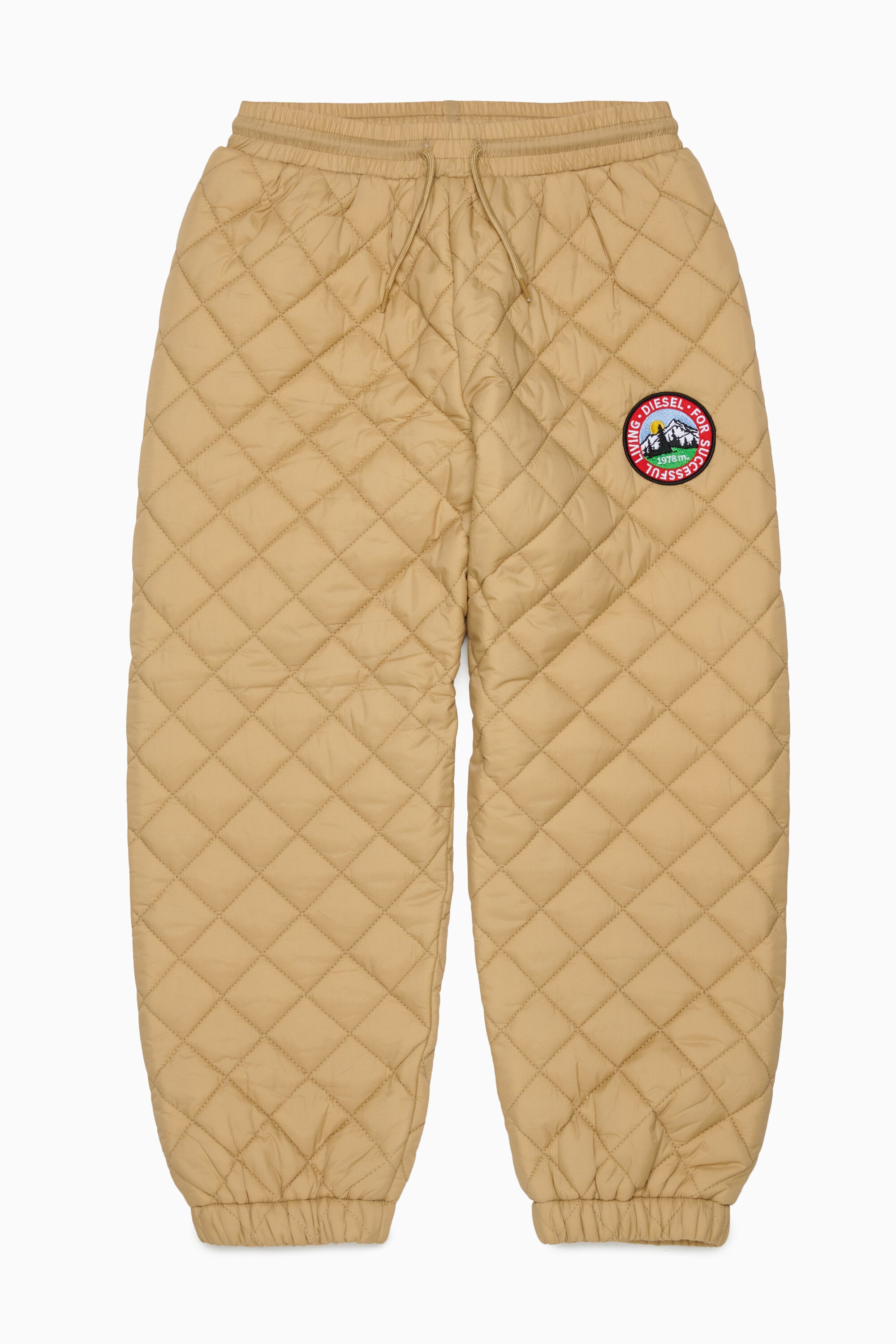 Quilted pants with front patch
