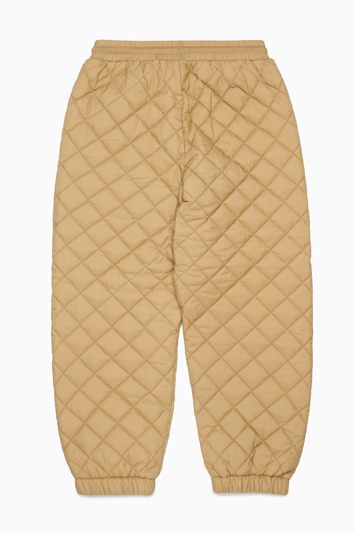 Quilted pants with front patch
