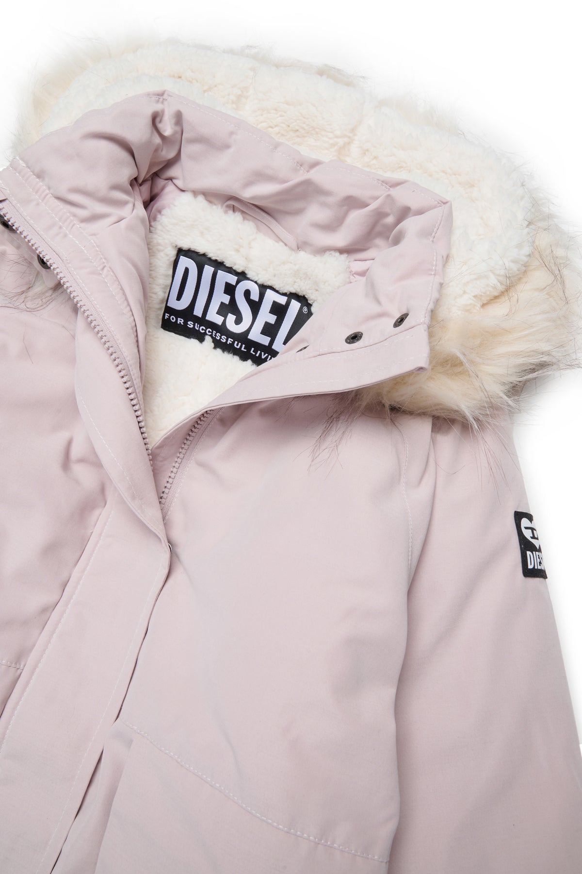 Parka jacket with printed logo