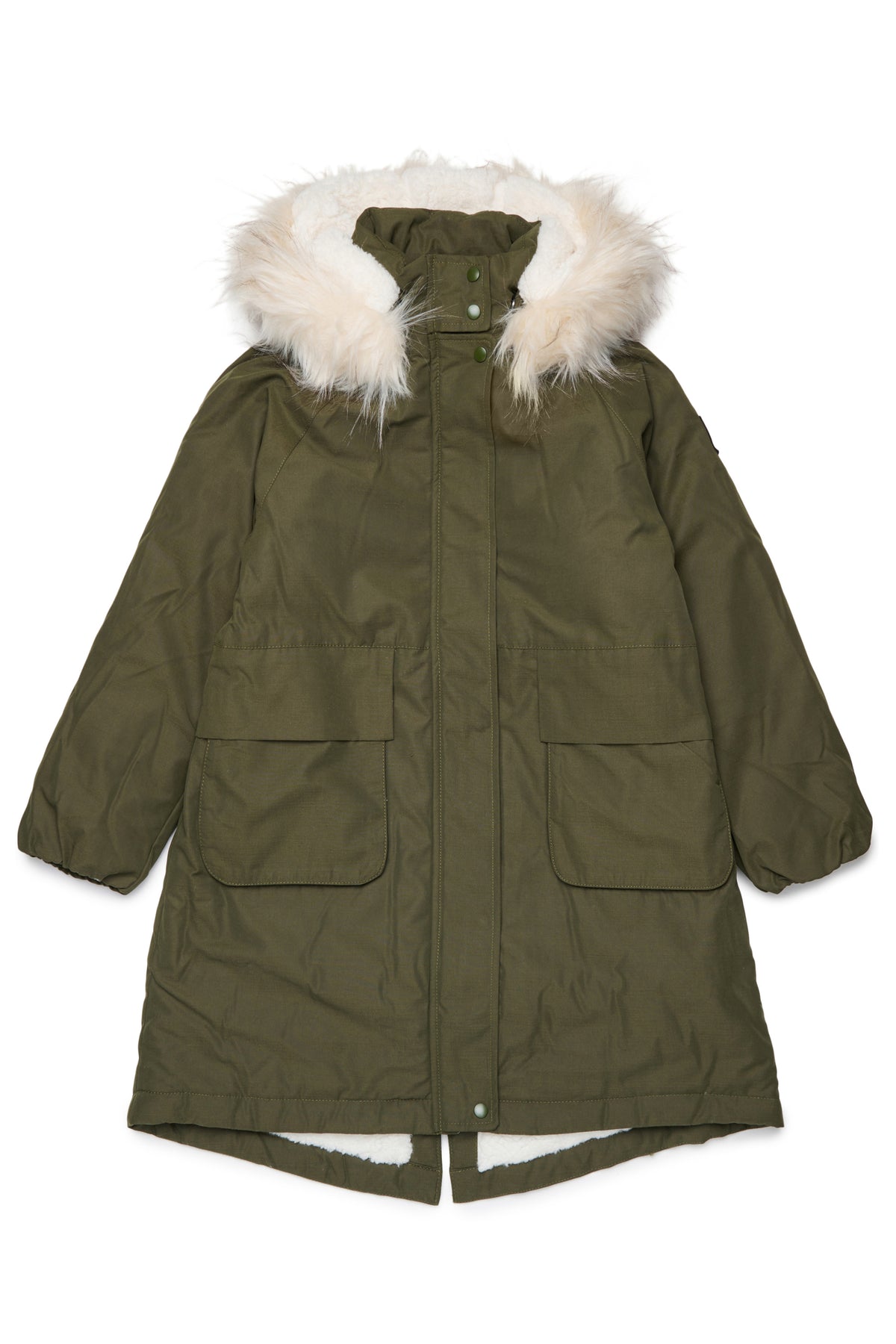 Parka jacket with printed logo