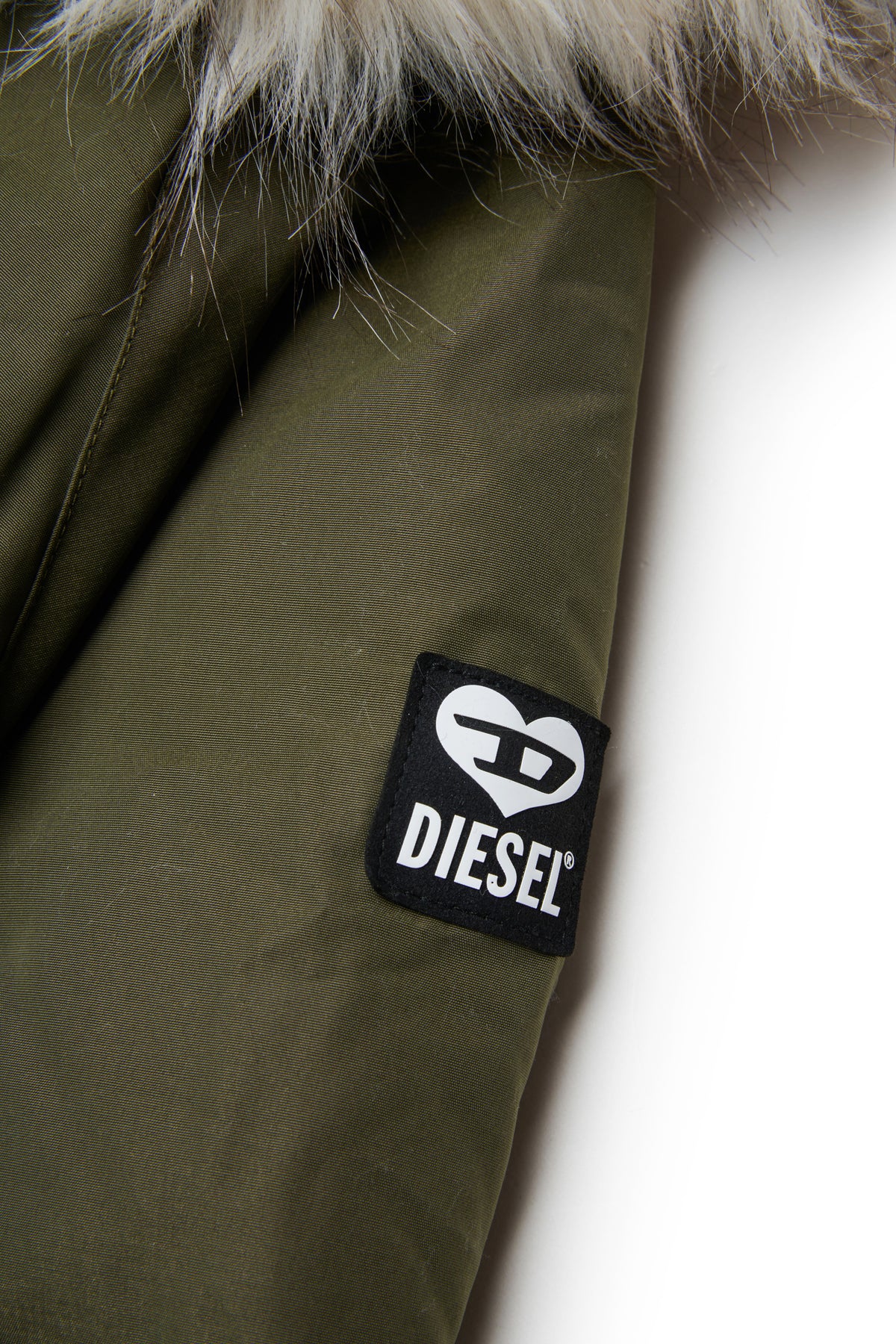 Parka jacket with printed logo