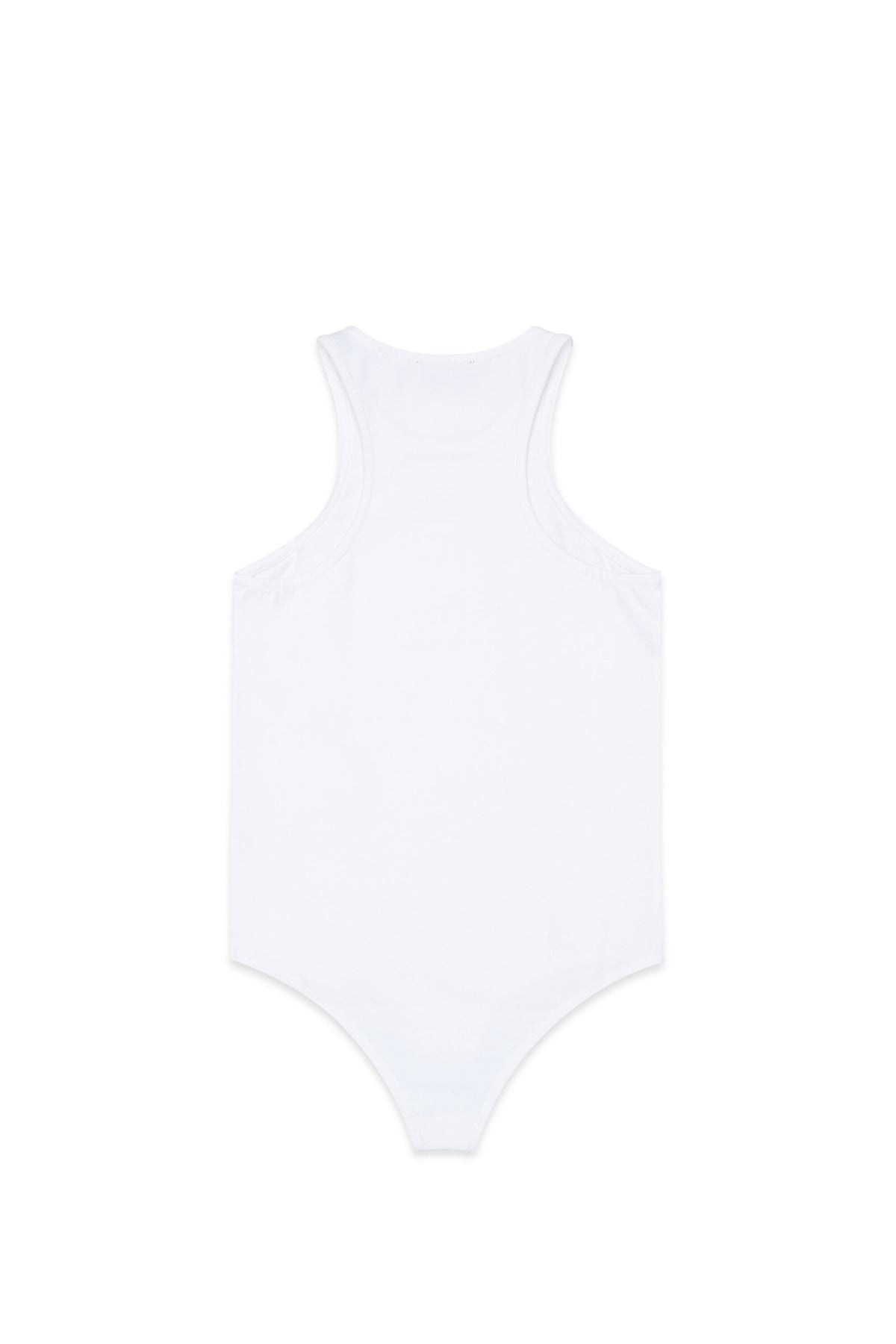 Sleeveless bodysuit with oval logo