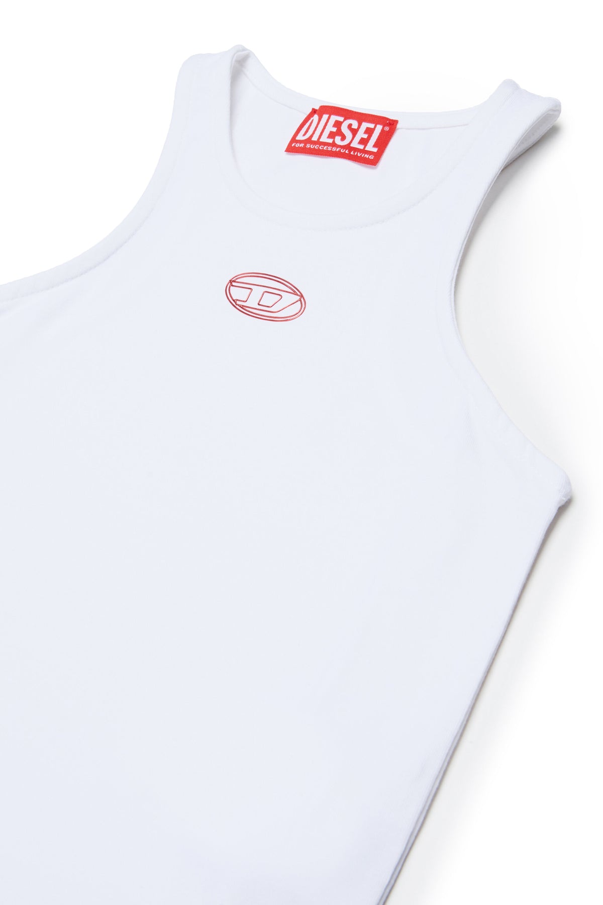 Sleeveless bodysuit with oval logo