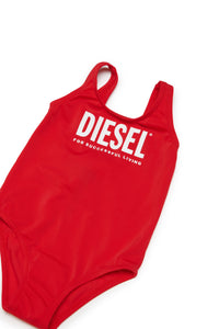 One-piece swimsuit branded with logo