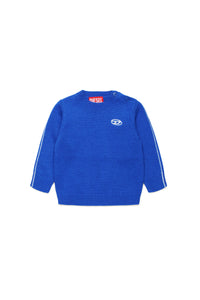 Cashmere-blend plain knitted pullover