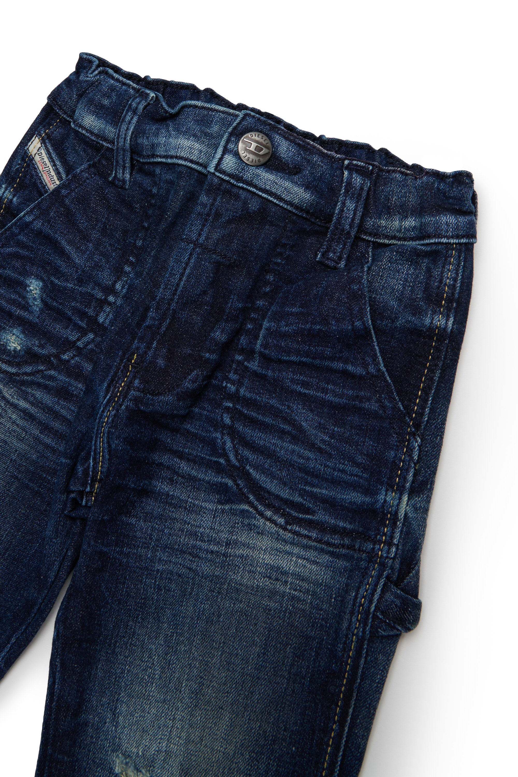 Dark blue relaxed jeans with breaks - D-Bart-B