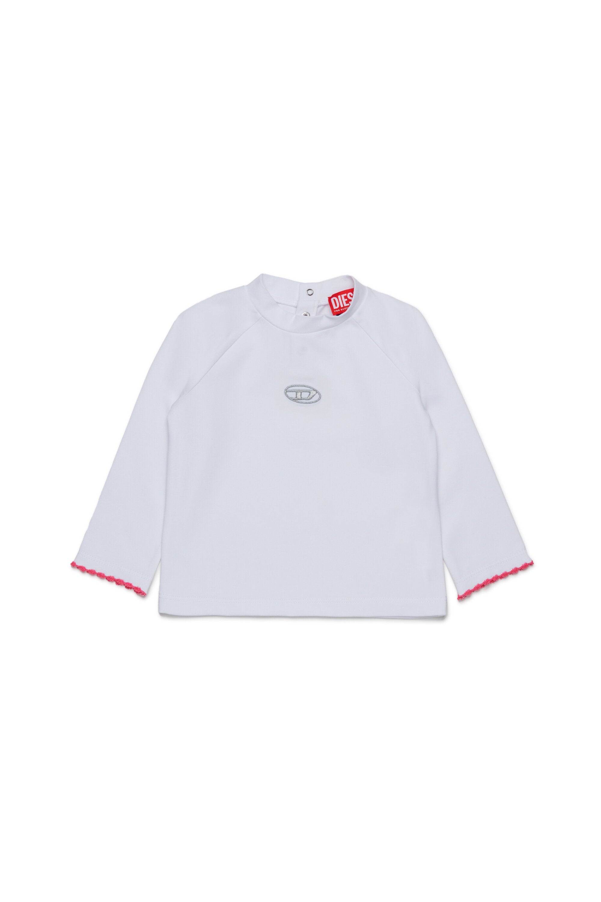 Stretch jersey turtleneck with branded Oval D lurex logo