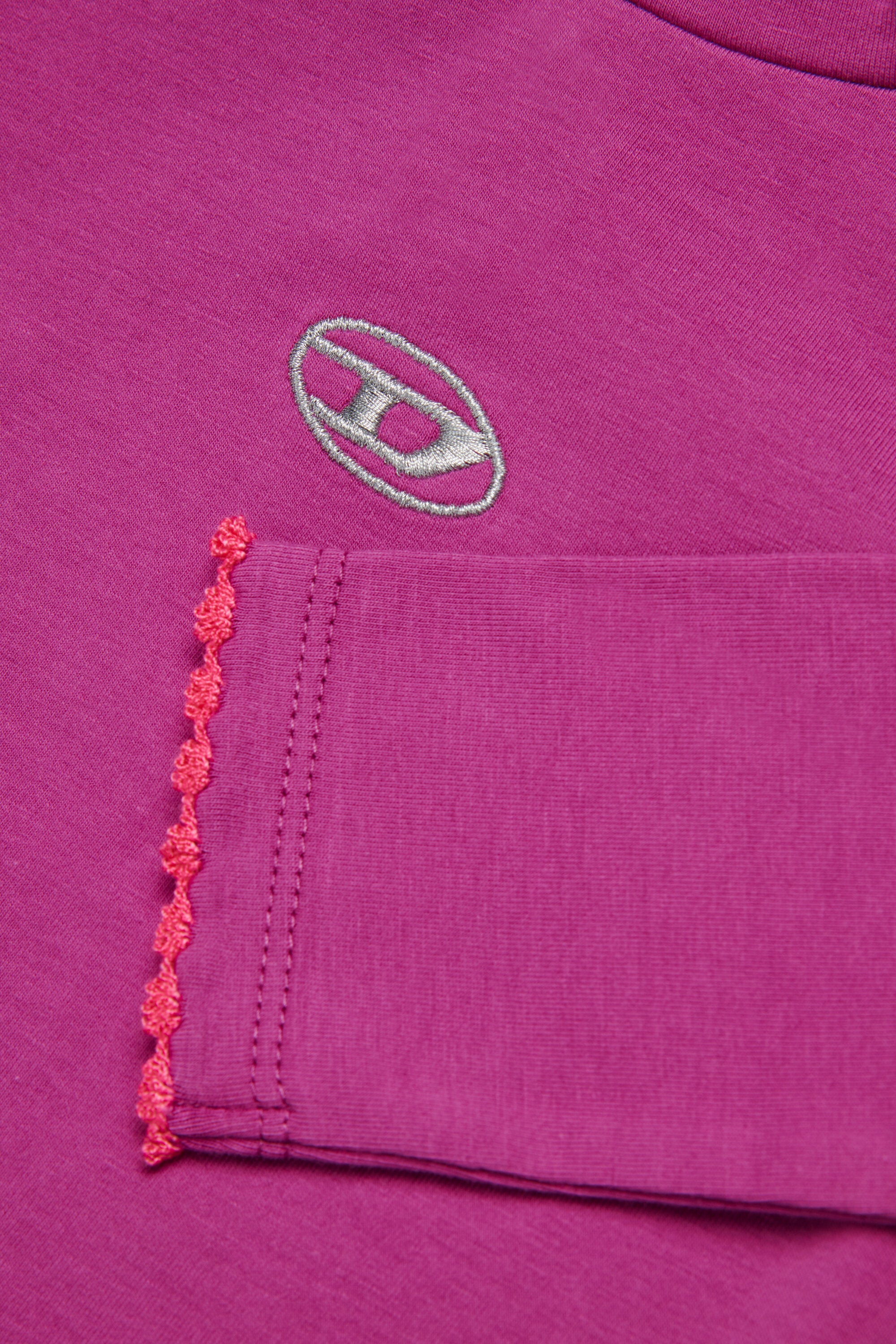 Stretch jersey turtleneck with branded Oval D lurex logo