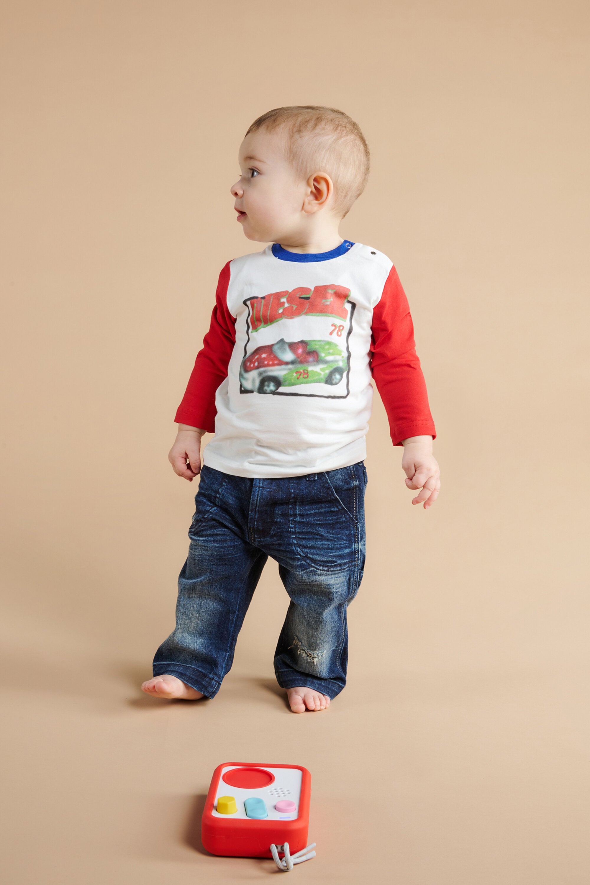 Colorblock jersey T-shirt with Racing graphics