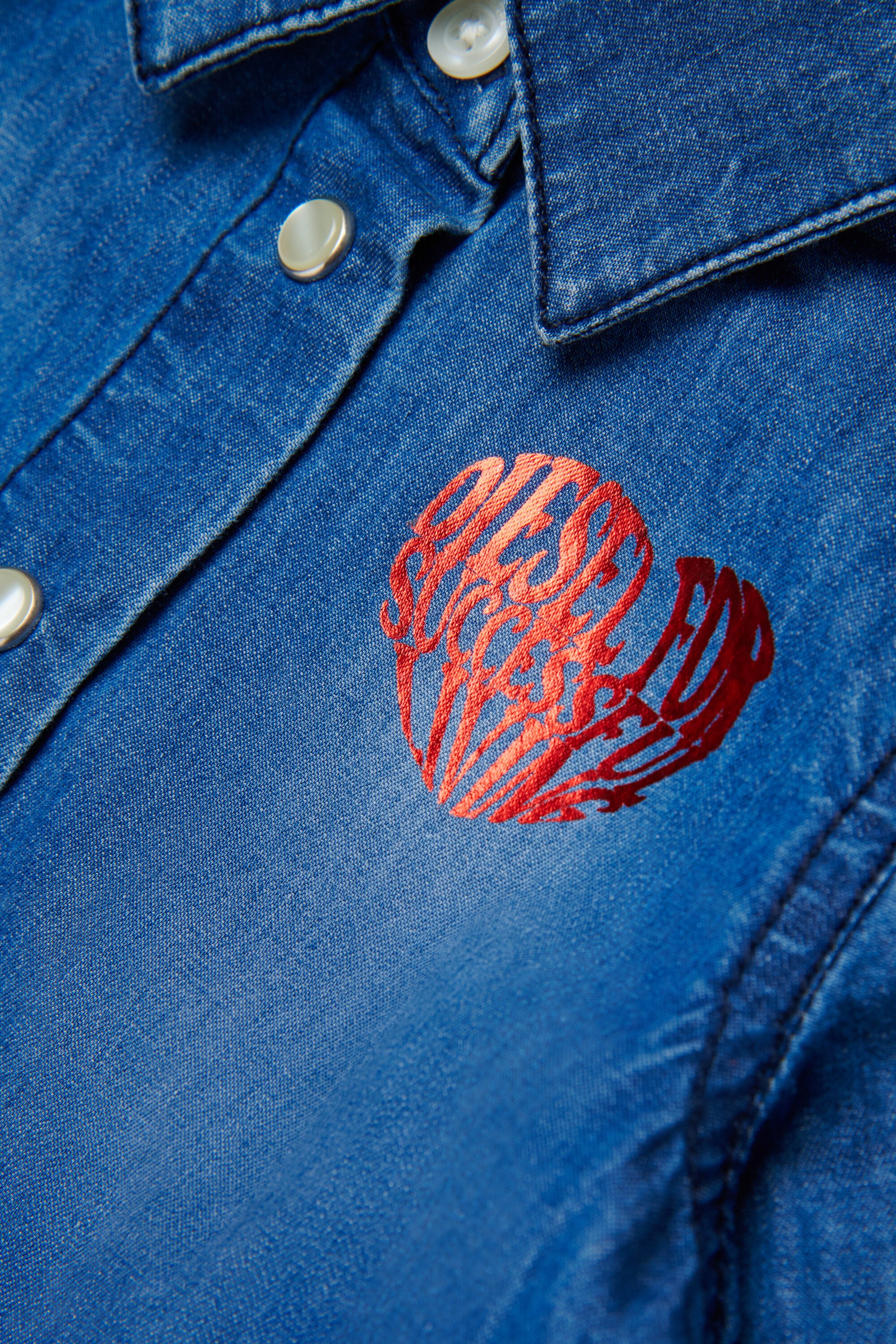 Denim dress with logo