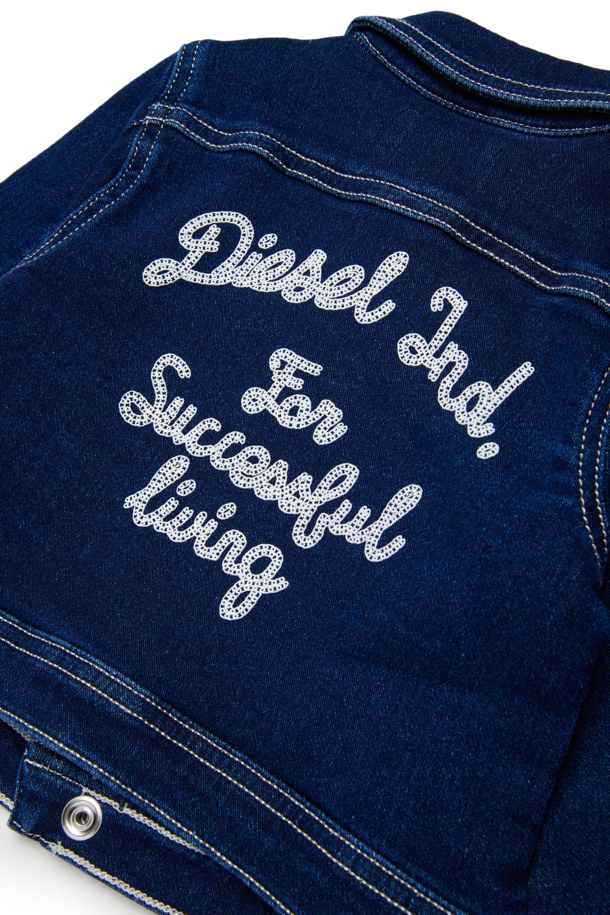 Denim jacket with printed logo