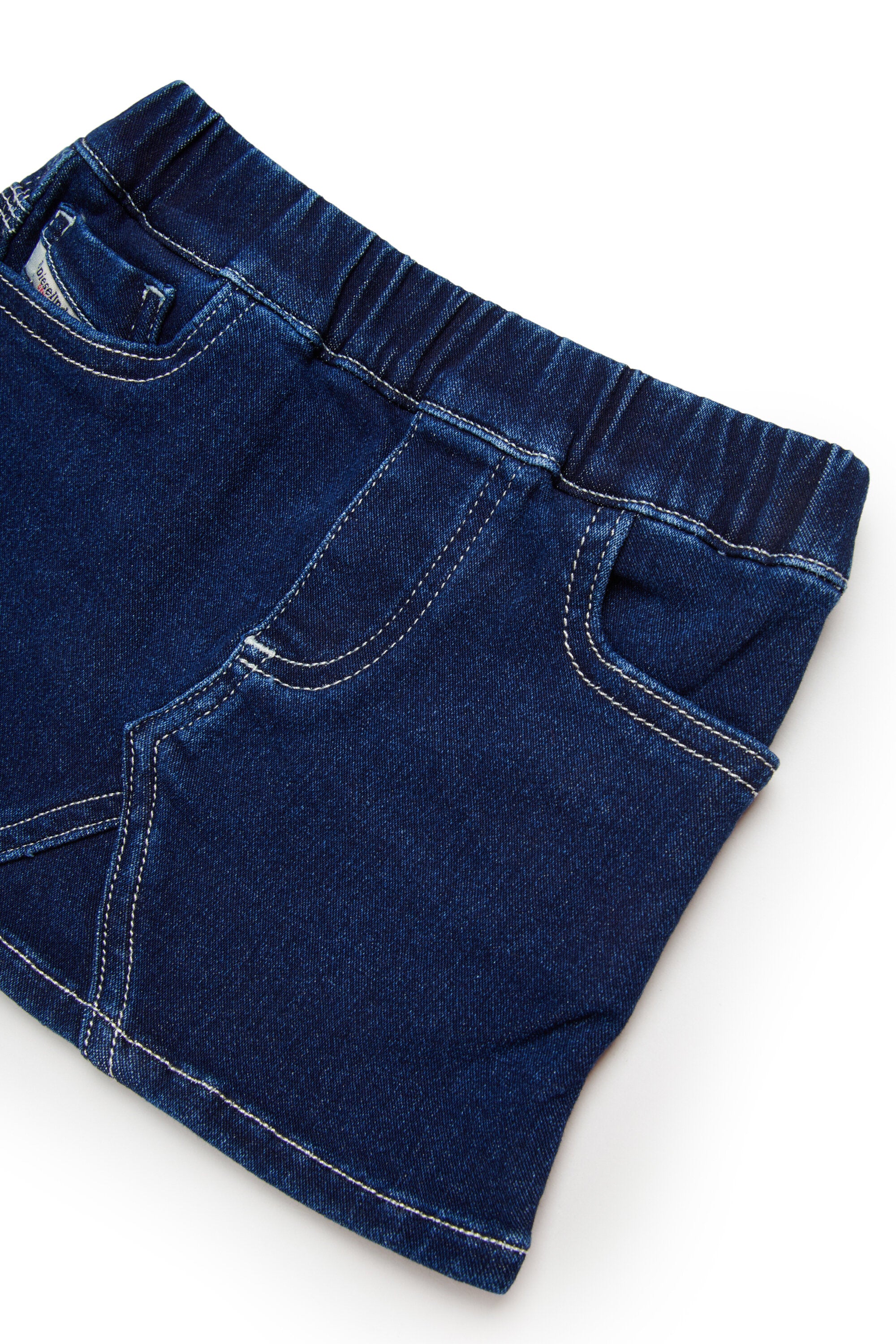 Denim skirt with logo