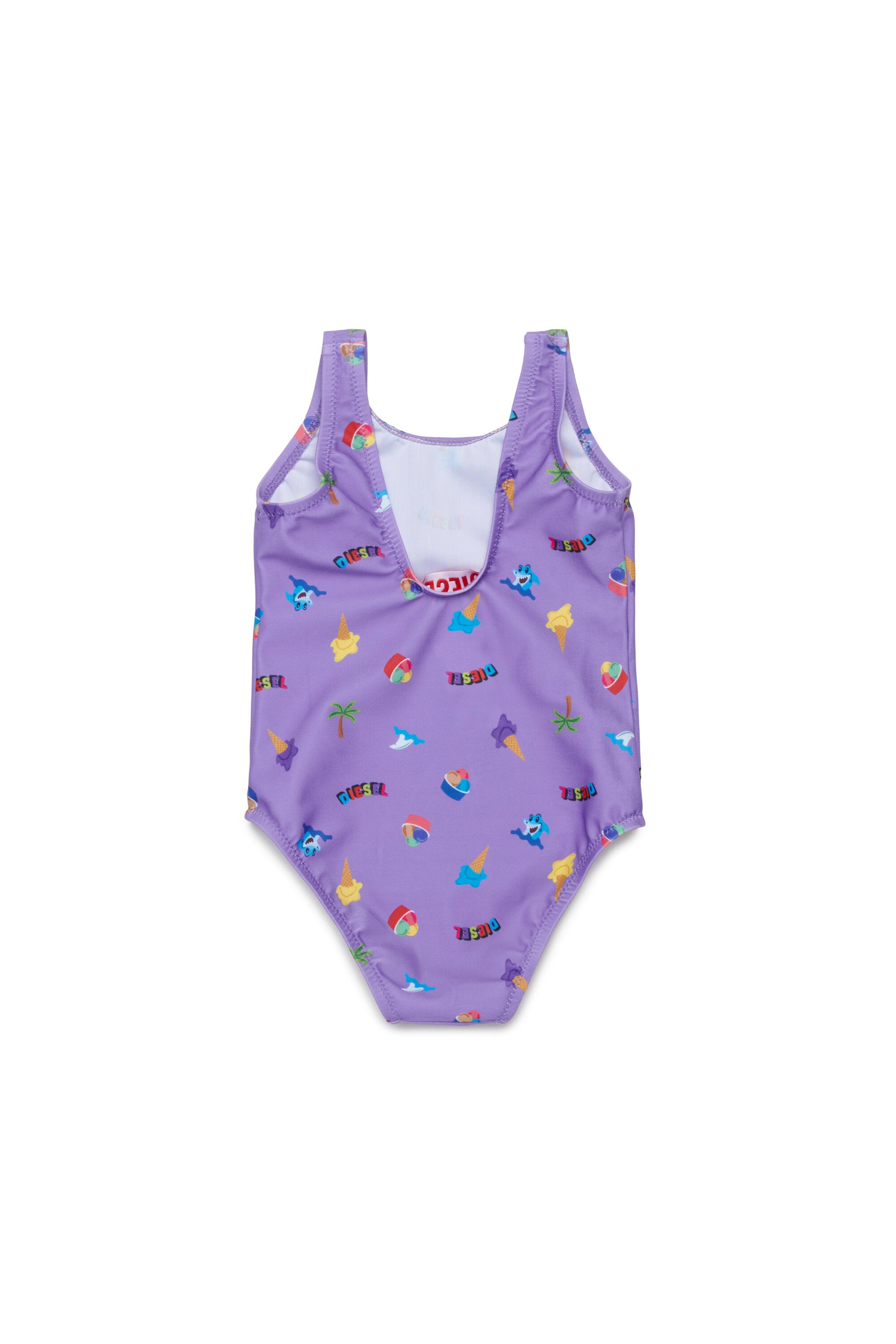 One-piece swimsuit with all-over prints